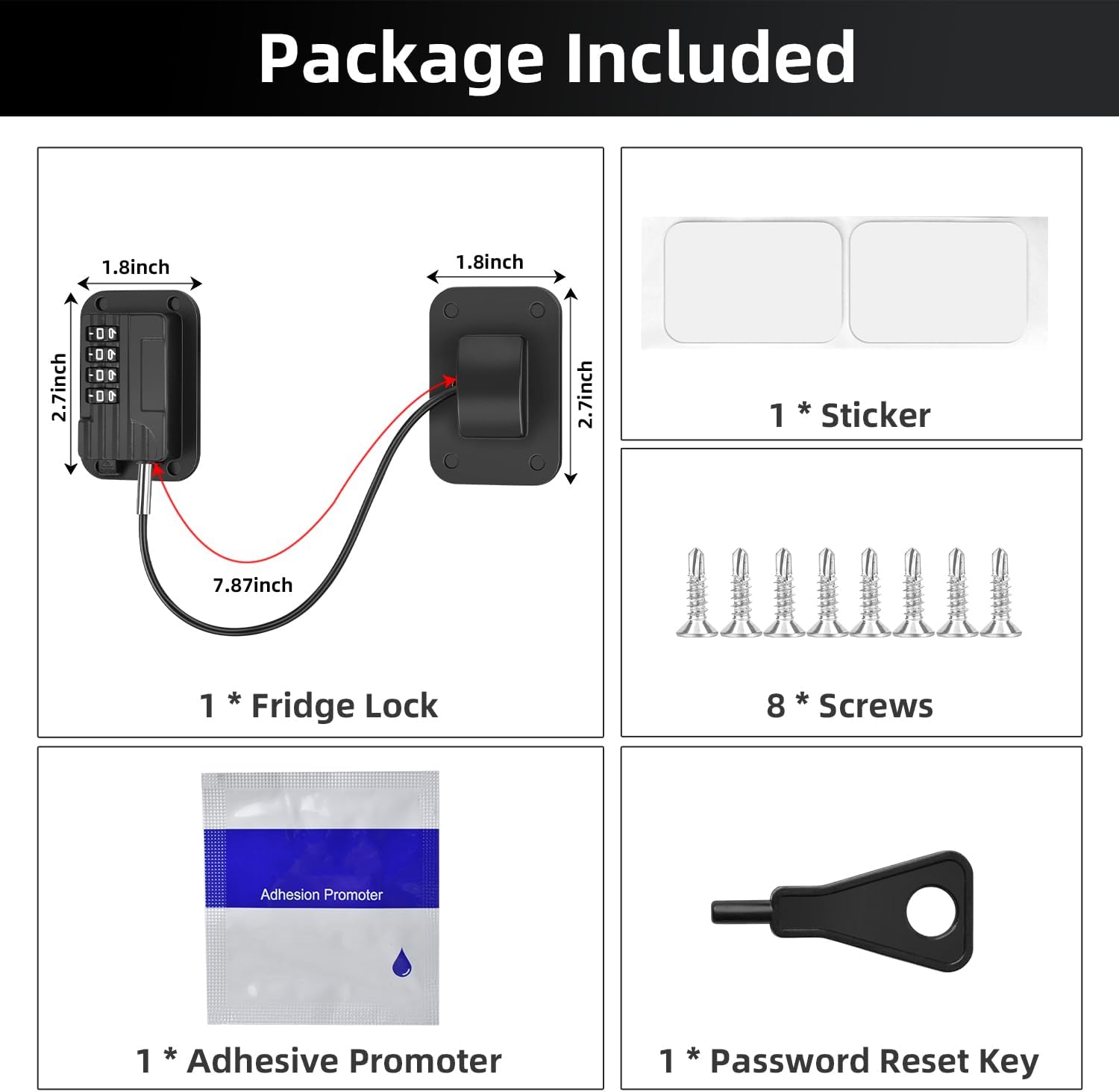 Thumbnail 6 de Ougourim Refrigerator Lock with 4-Digit Code