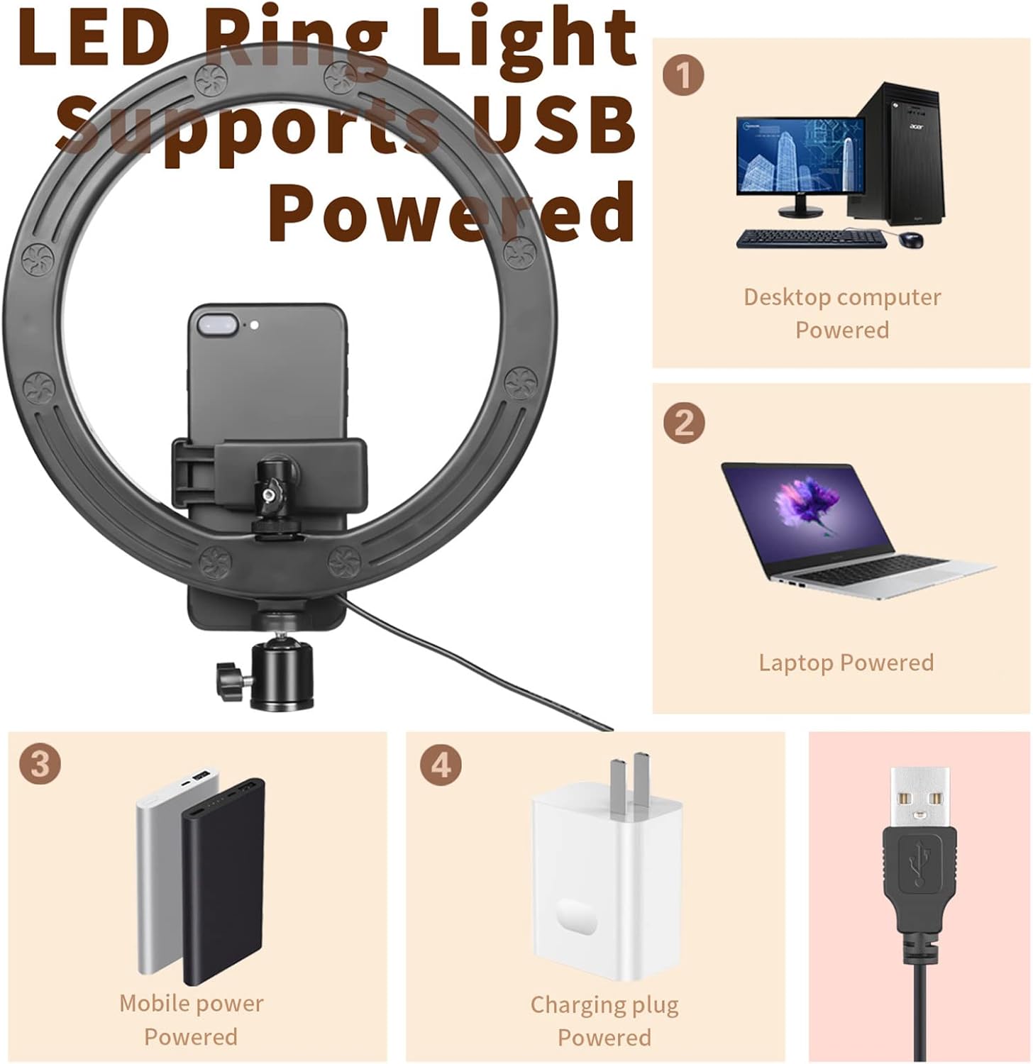 Thumbnail 4 de Ring Light 10" 67" Tripod for Streaming