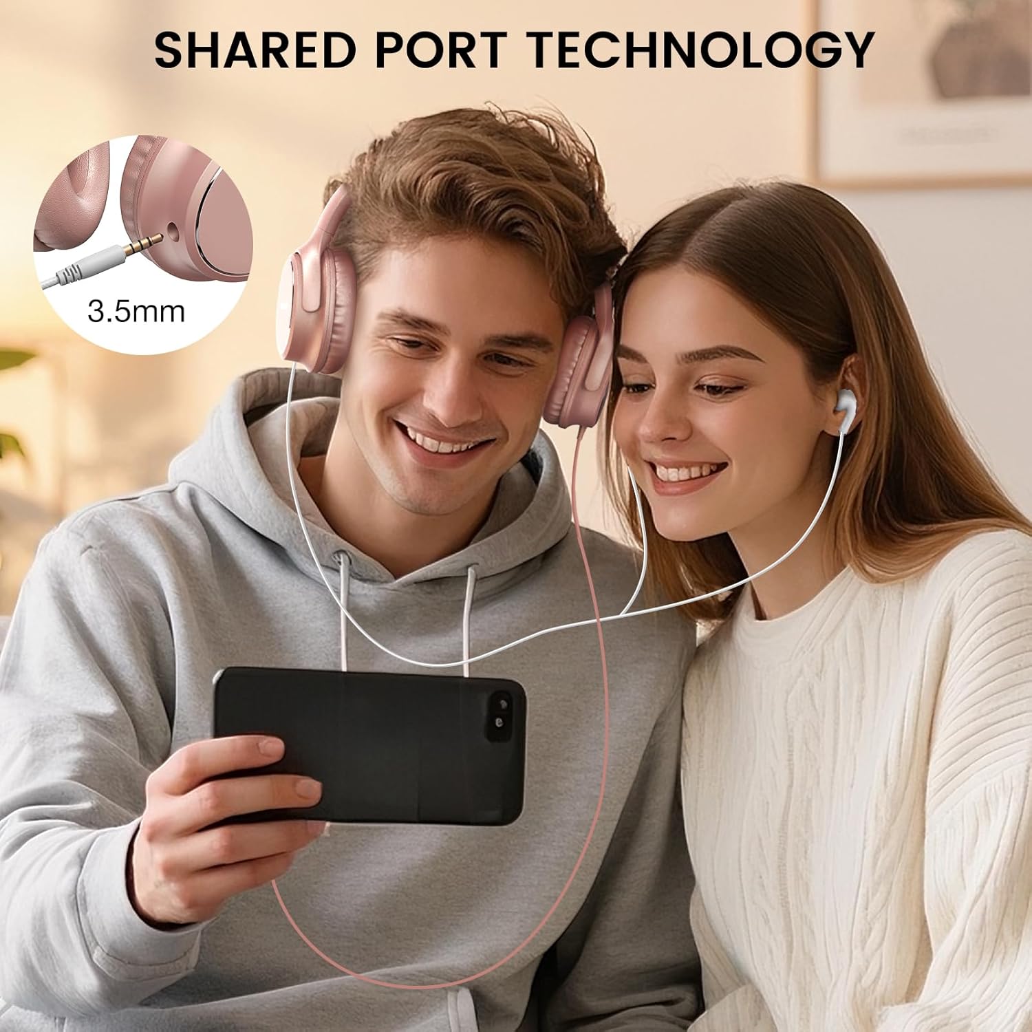 Thumbnail 6 de Wuopzf USB-C Wired Over-Ear Headphones with Microphone and Share Port