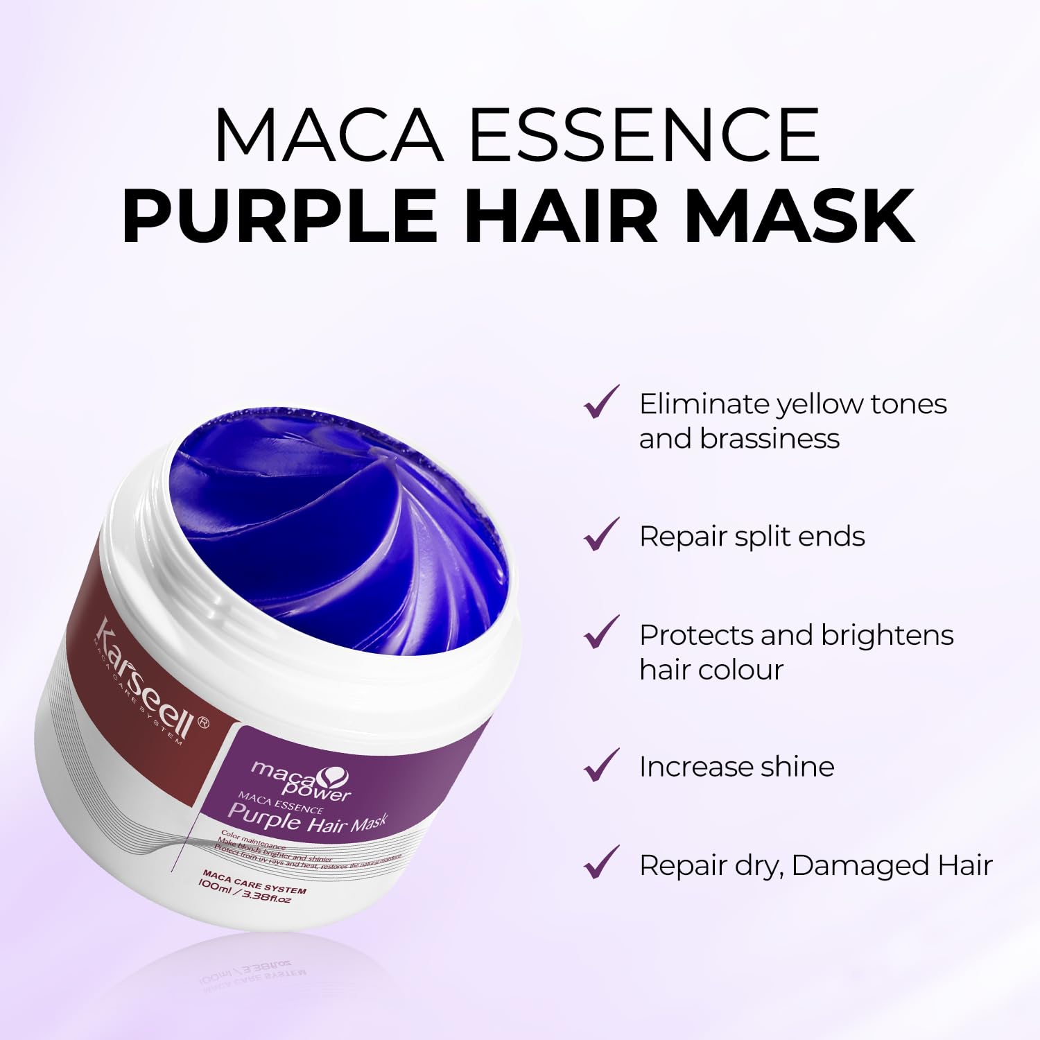 Detalle 2 de Karseell Purple Haarmaske 100 ml – violett für Blond-, Grauab Haar