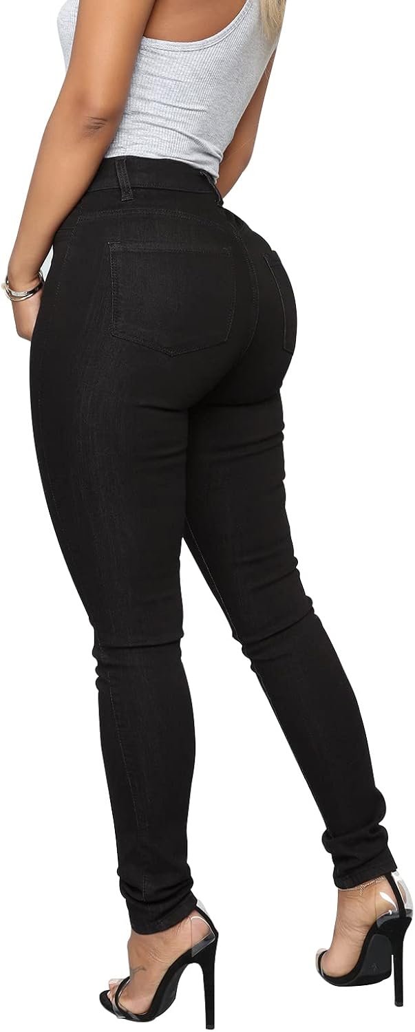 Detalle 2 de KUNMI Women’s Classic High-Waisted Skinny Stretch Jeans with Functional Back Pockets