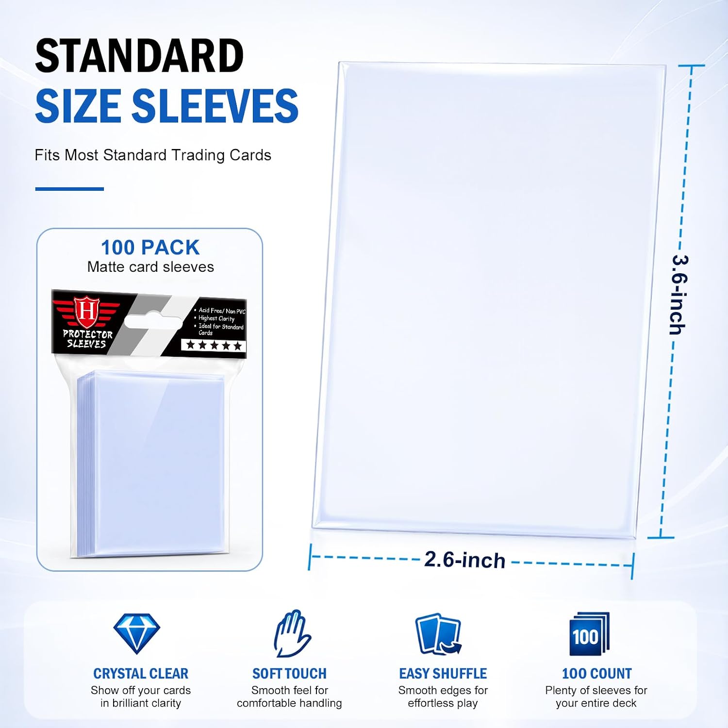 Detalle 2 de 500 Counts Card Sleeves Clear Plastic Protectors