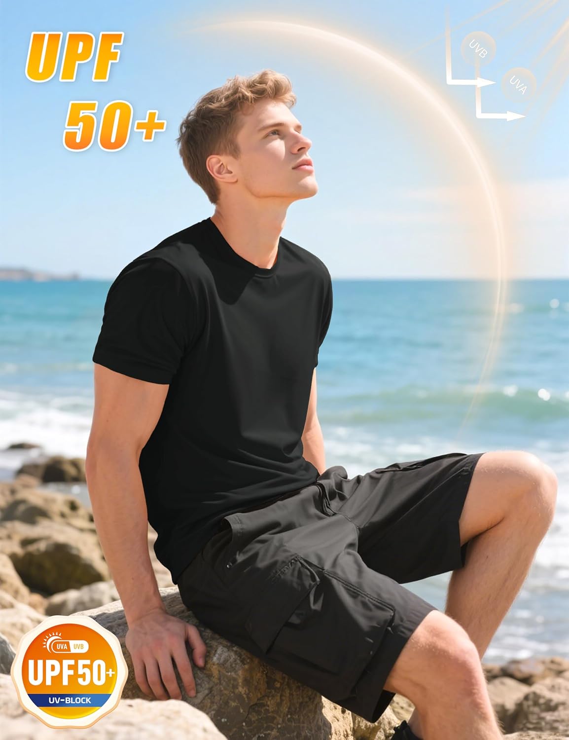Thumbnail 3 de KEFITEVD UV Shirt Herren – schnelltrocknendes, atmungsaktives Kurzarm-Funktionsshirt mit UPF 50+