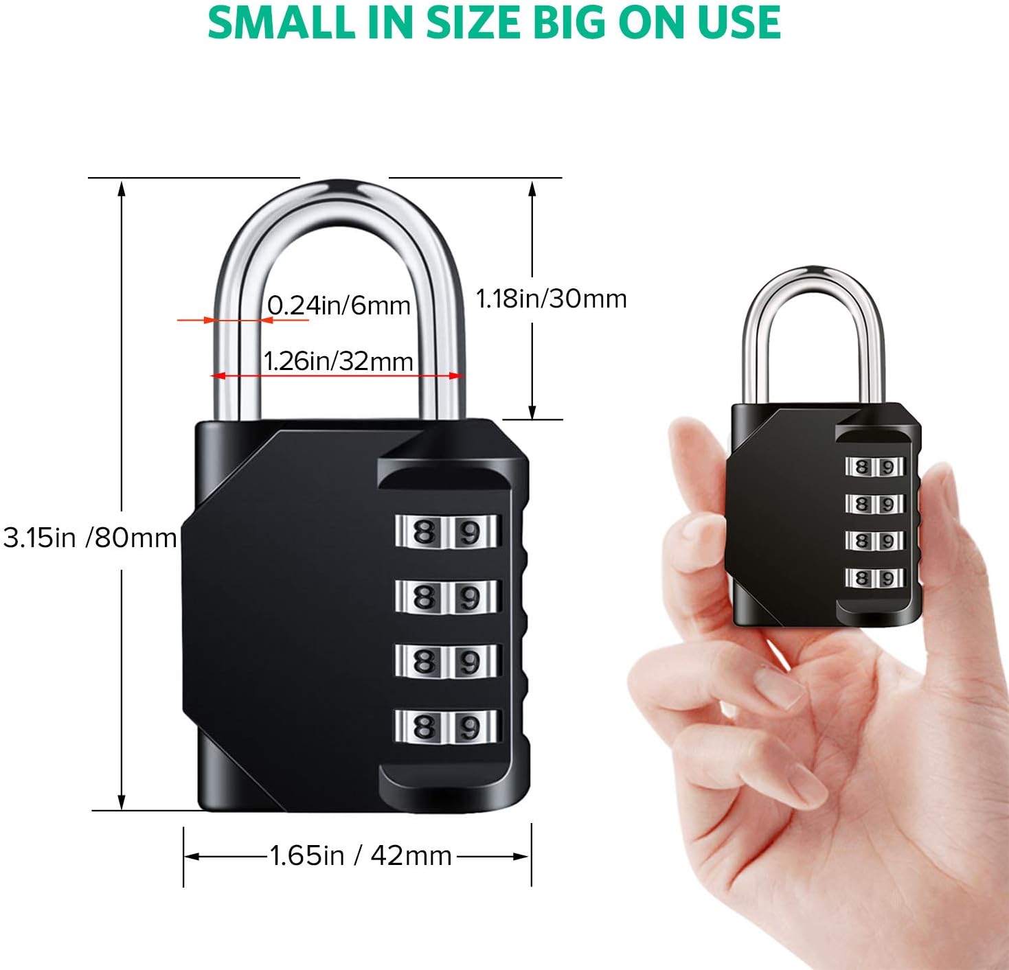Thumbnail 2 de BeskooHome Combination Padlock 3-pack 4-digit