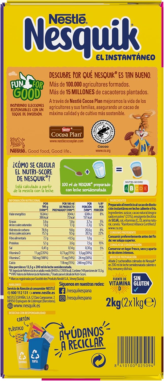 Thumbnail 2 de Nesquik Nestlé Cacao Instantáneo 🌱 Estuche 4x2kg