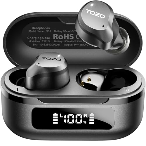 Imagen de TOZO NC9 Hybrid Active Noise Cancelling Wireless Earbuds with LED Display en OfertitasTOP