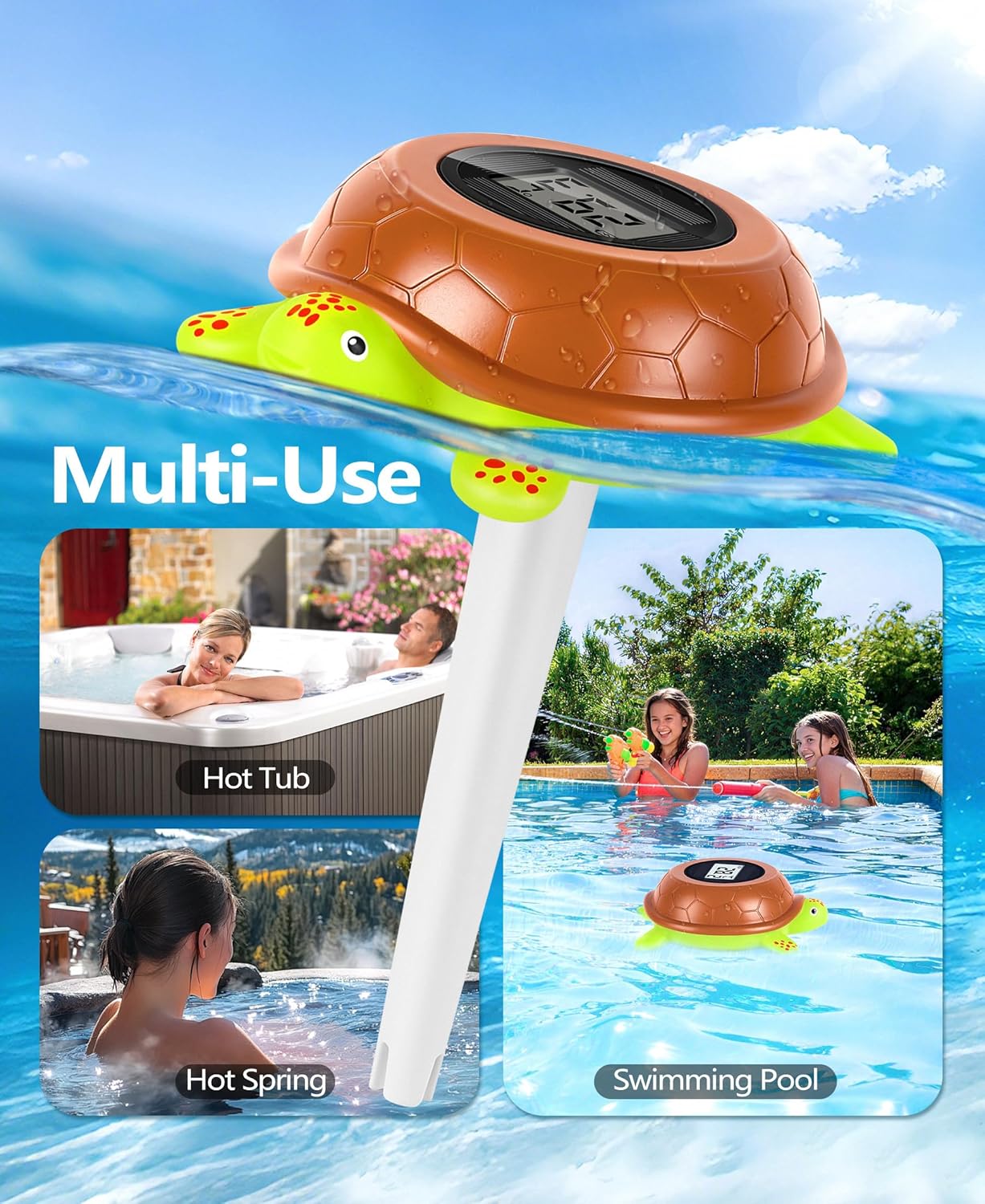 Thumbnail 6 de PoolLeader Thermomètre Flottant Piscine — Tortue solaire ultra-précise avec rétroéclairage