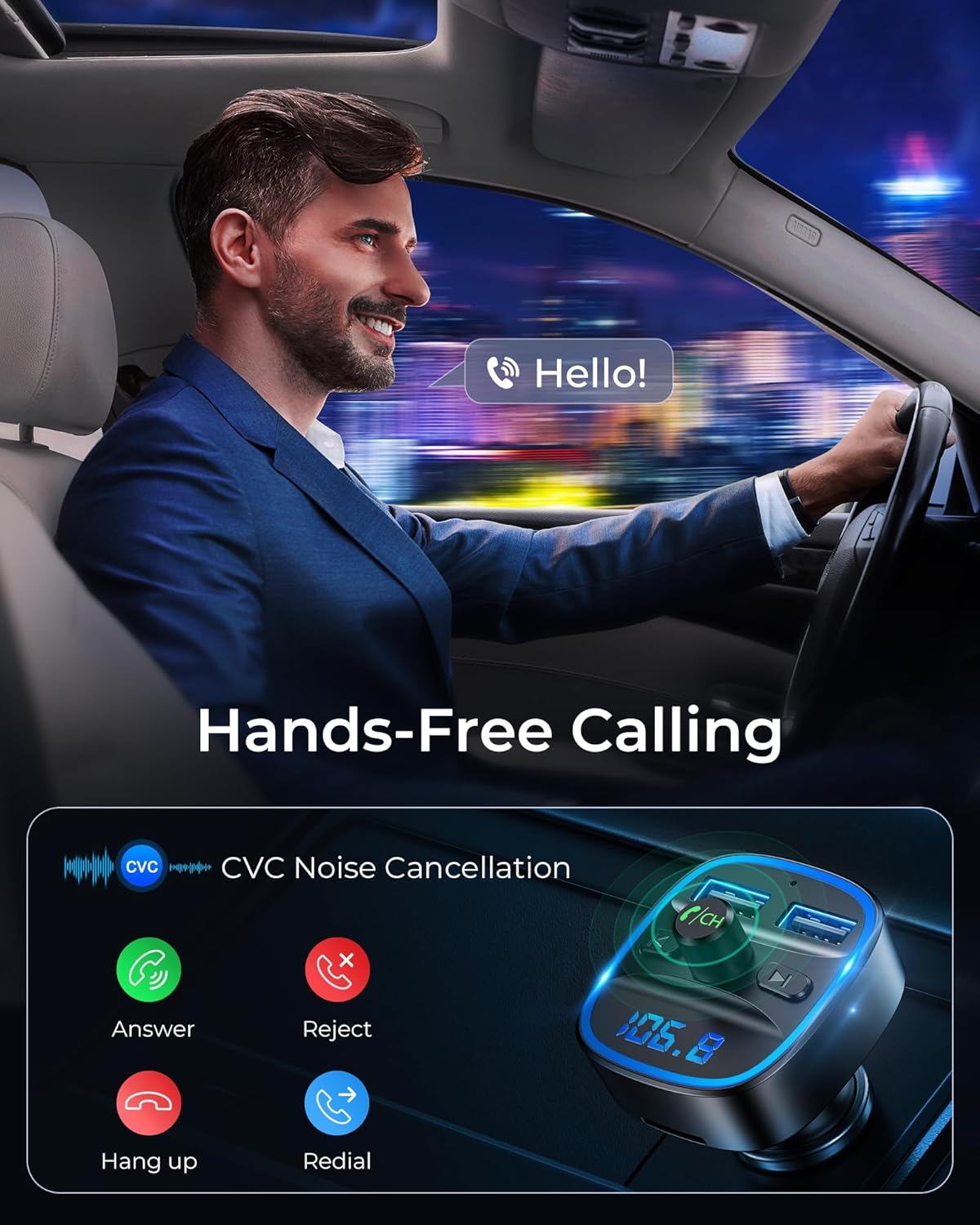 Thumbnail 5 de LENCENT FM Transmitter Bluetooth Car Kit