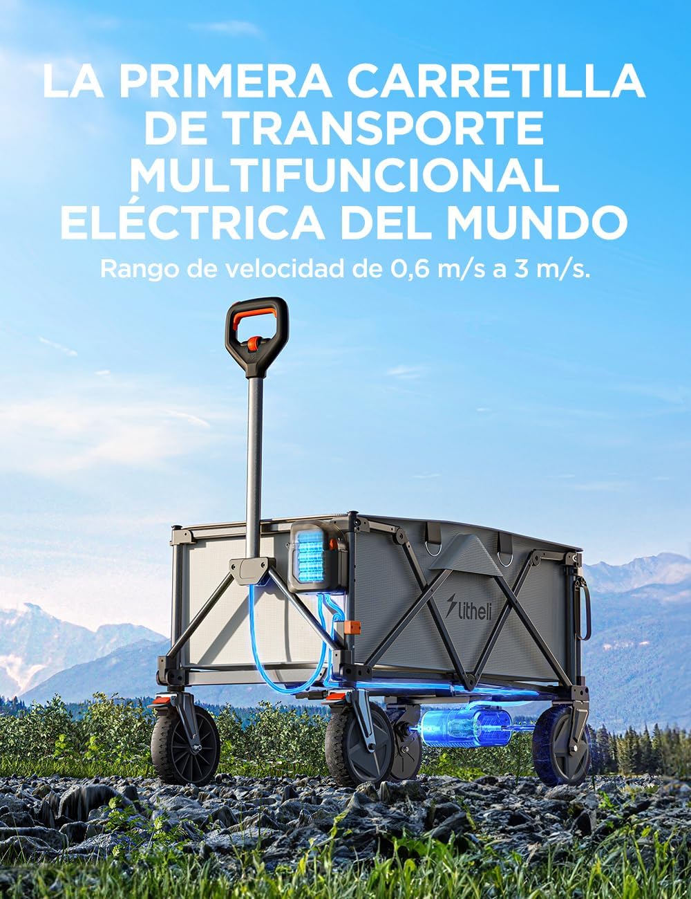 Thumbnail 1 de Litheli Carretilla eléctrica plegable para camping y jardín 🚜