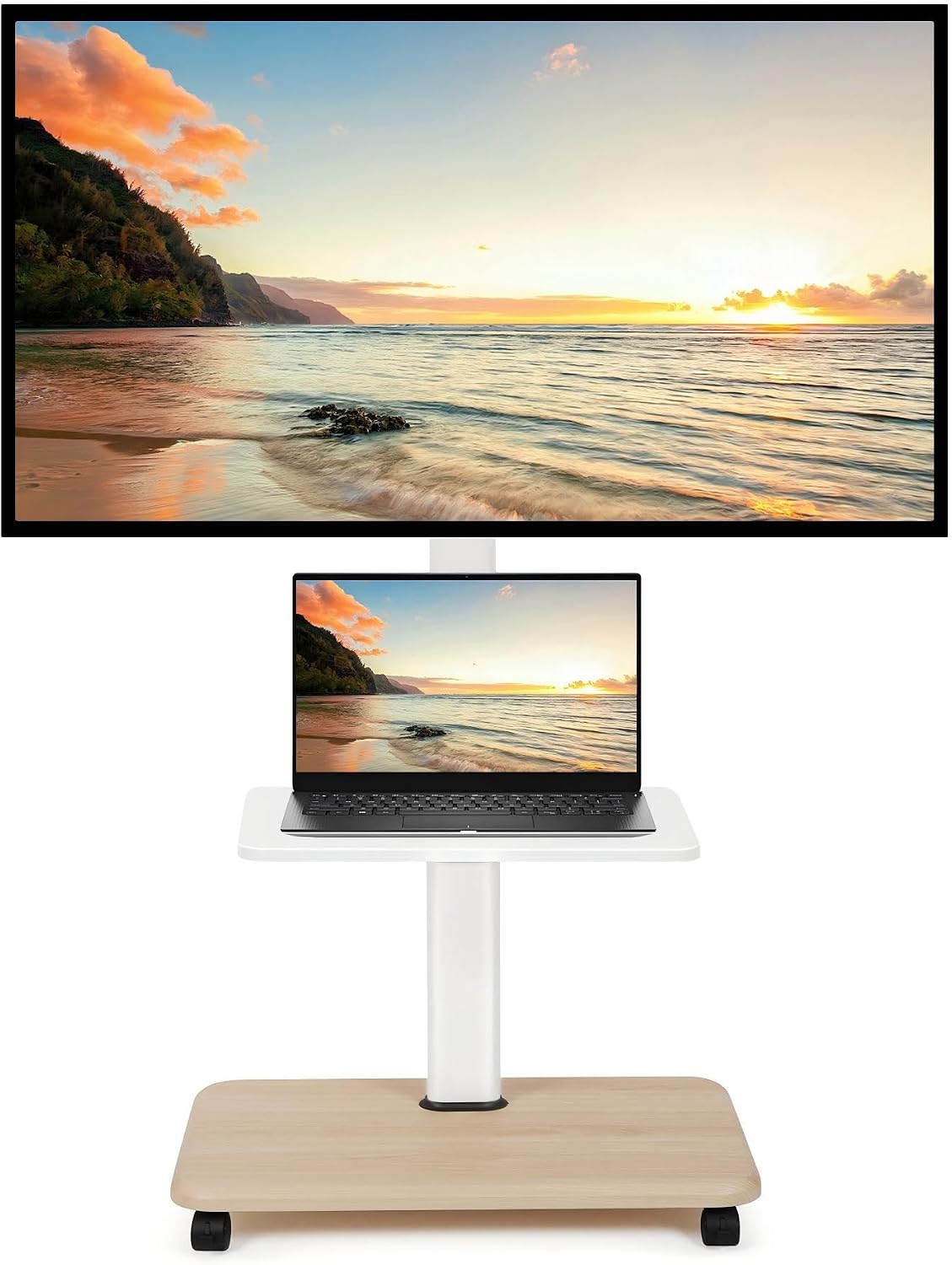 Thumbnail 6 de Hellsehen Rolling TV Stand for 32-70 Inch Displays with Lockable Wheels