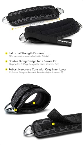 Thumbnail 2 de Fitgriff Sangle Cheville Musculation Poulie V1 – Ankle Straps pour Kickback et entraînement des fessiers (léopard)