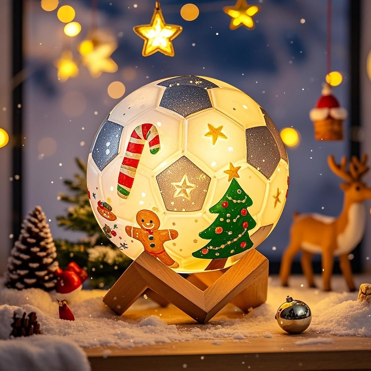 Detalle 1 de DIY 3D Fußballlampe Malset – Bastelset für Jungen