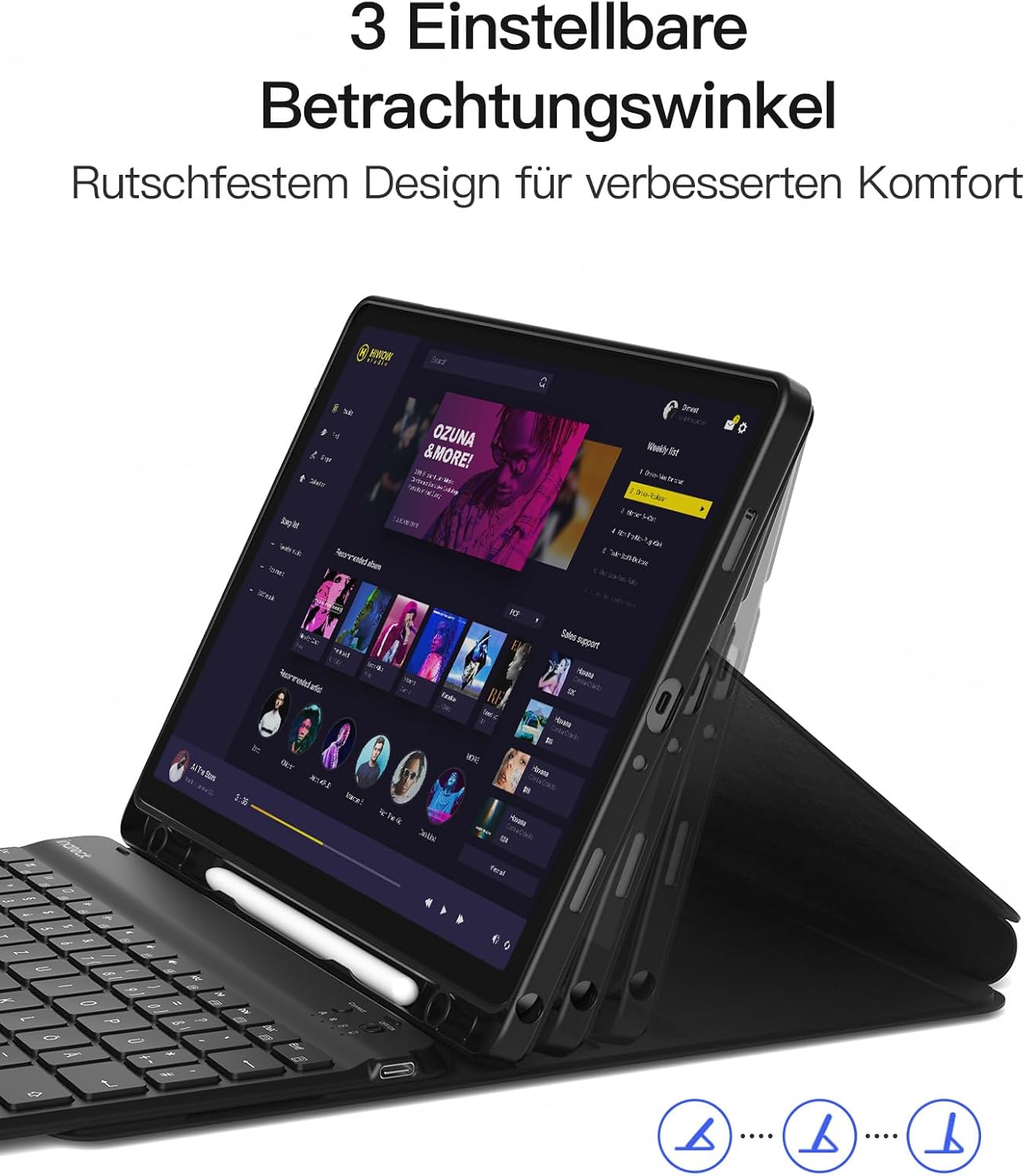 Detalle 2 de Inateck Hülle Tastatur Galaxy Tab A9 Plus 11 Zoll