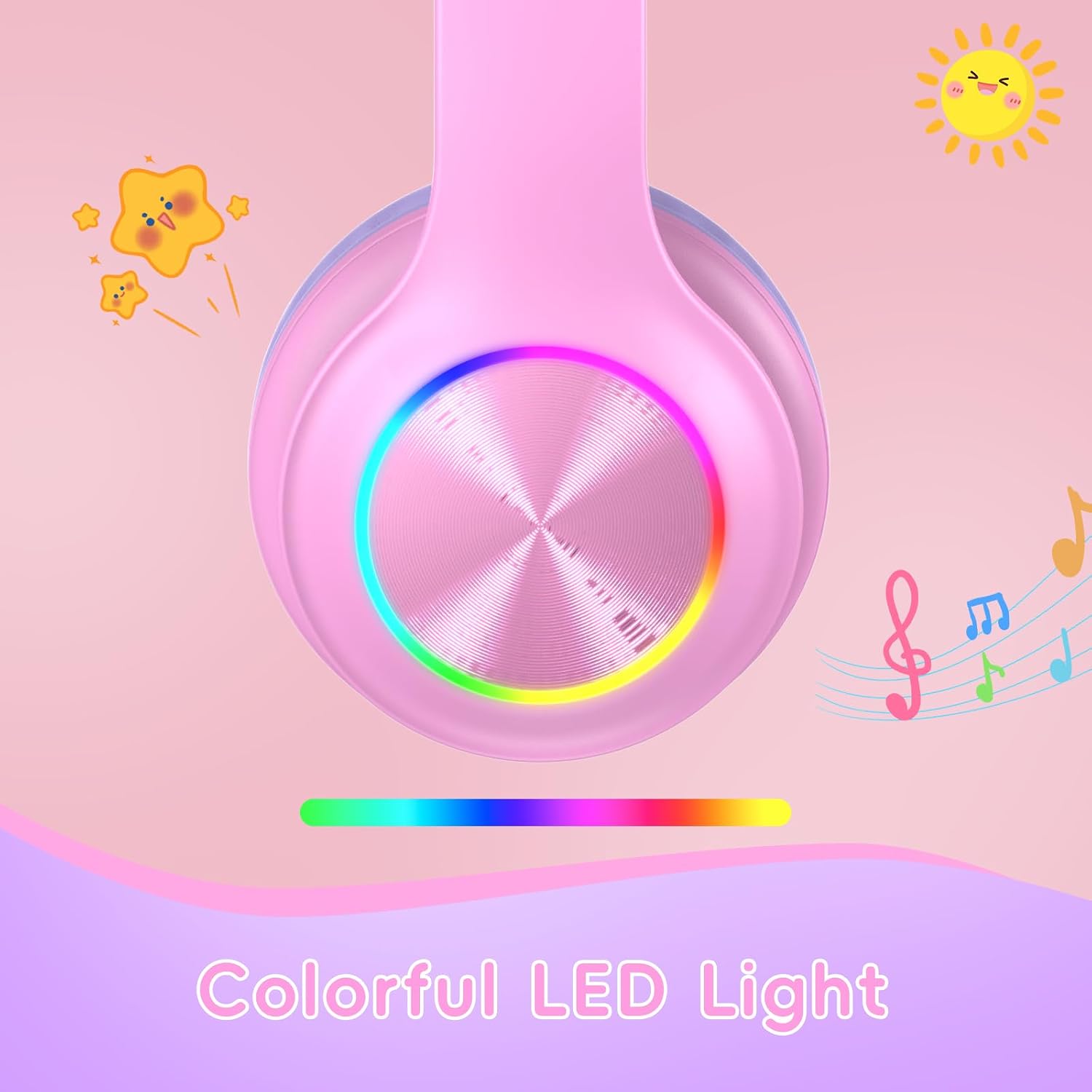 Thumbnail 4 de Candy Bila 6.0 Bluetooth Kinder-Kopfhörer mit LED, HD-Mikrofon, 85 Std. Laufzeit & Lautstärkebegrenzung (85/94 dB) – Rosa