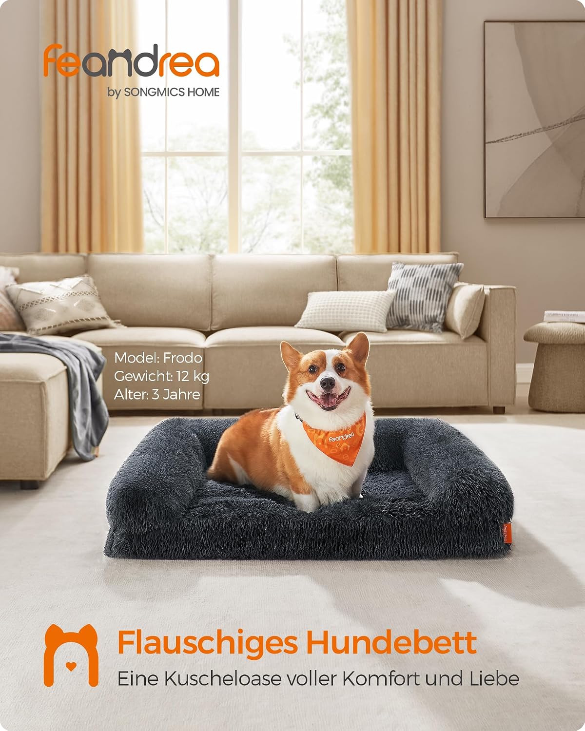 Thumbnail 1 de Feandrea FluffyHug Hundebett L 91 x 68 x 16
