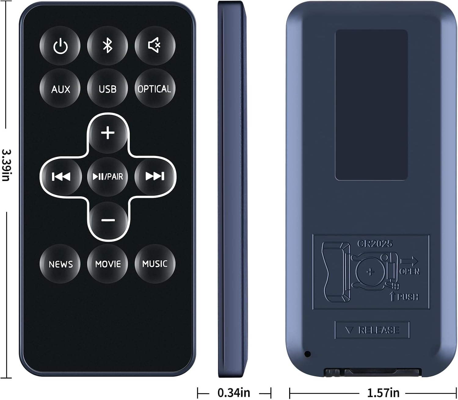 Thumbnail 2 de TCNOUMT replacement remote control for TCL 2.0 channel sound bar SB-TS5000 (TS5000)