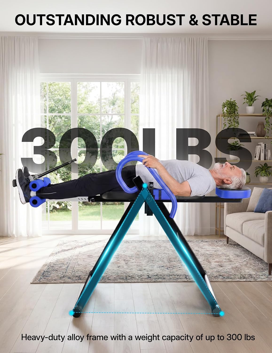 Detalle 2 de YOLEO Inversion Table for Back Stretching with Adjustable Lumbar Support