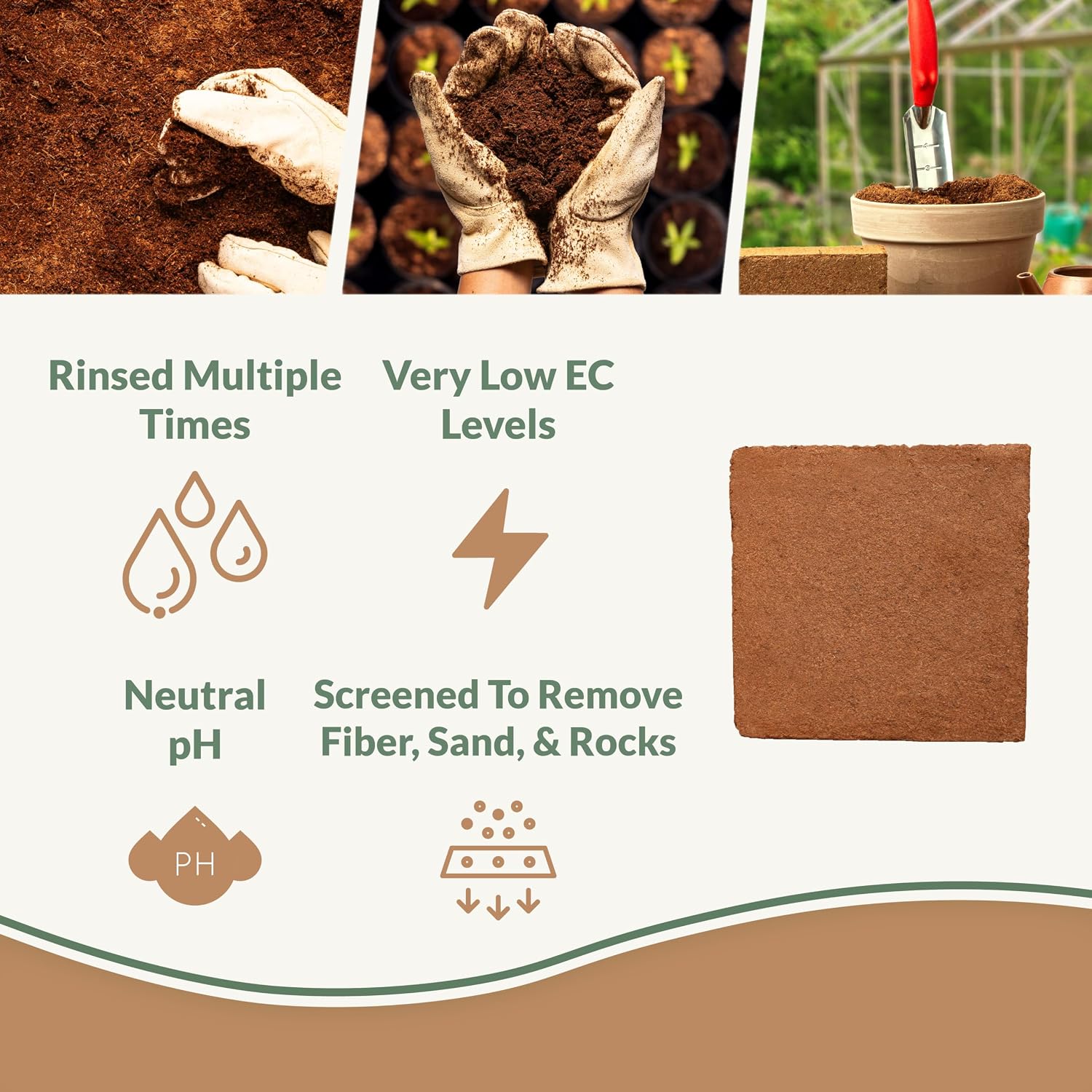 Detalle 2 de Plantonix Coco Bliss B087DNZK26 Coco Coir Brick, 40 lb, OMRI-Listed