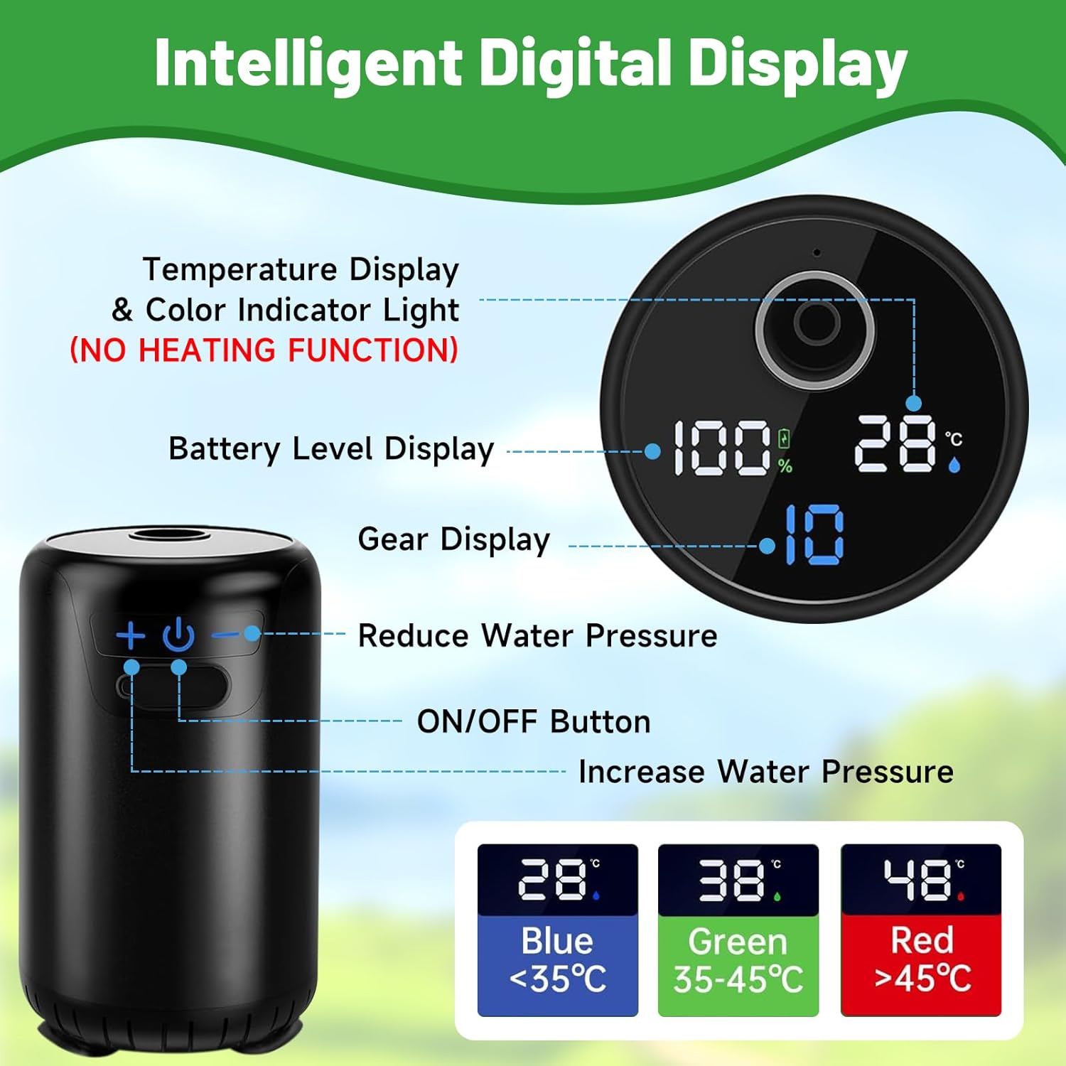 Thumbnail 1 de AGARELE Portable Shower – rechargeable 8000mAh camping pump shower with IPX7 protection