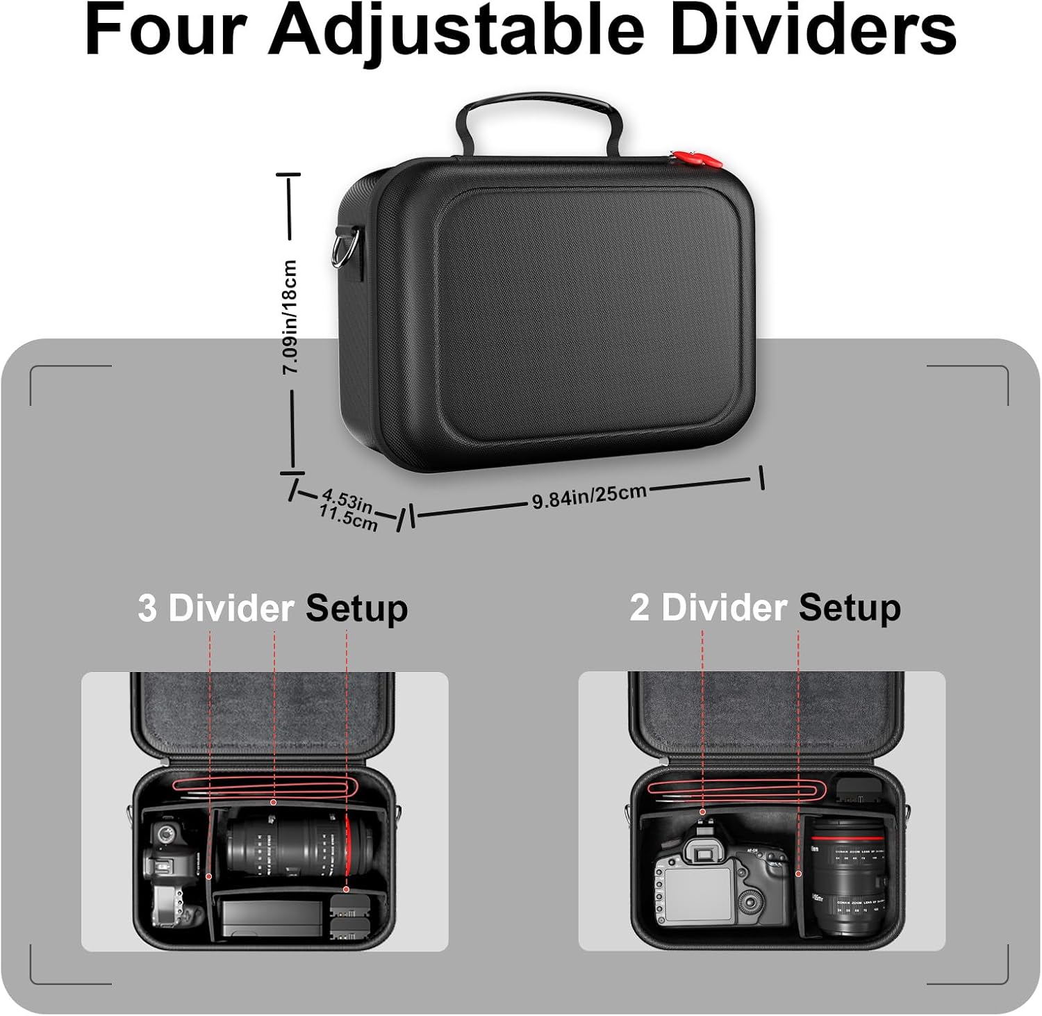 Thumbnail 6 de ProCase Kameratasche für Canon EOS 2000D/250D, EOS R10/R7 & weitere DSLR/Spiegellose – Schwarz