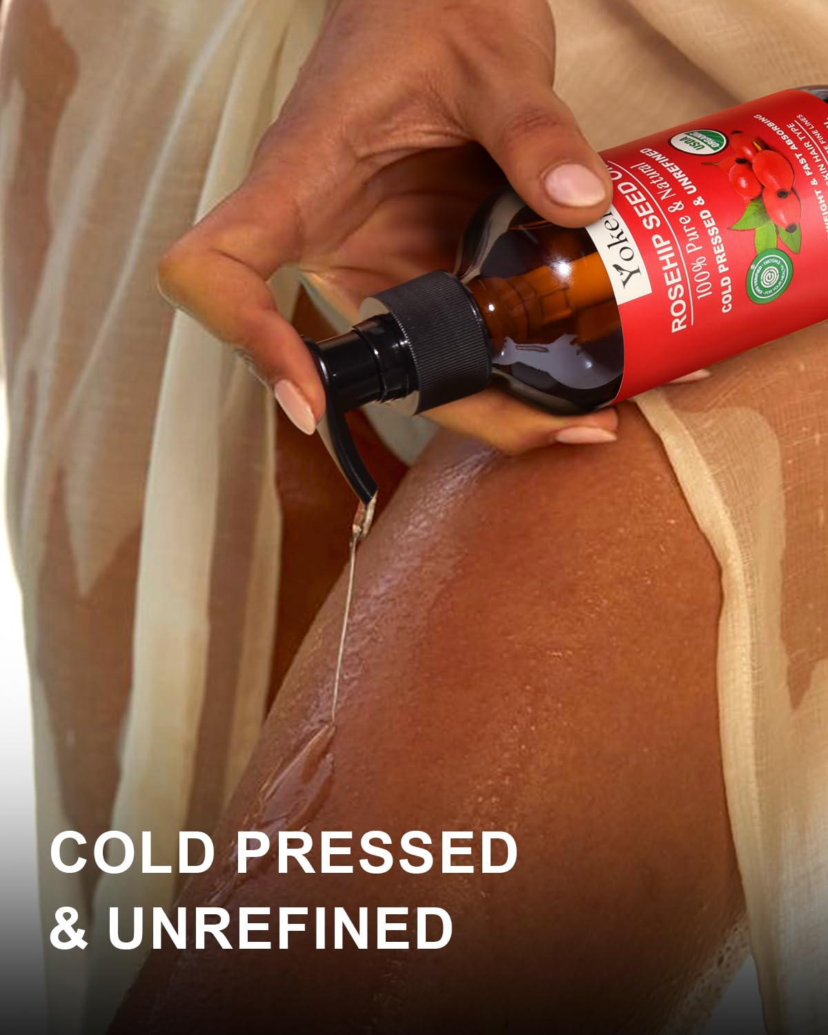 Thumbnail 2 de Yoken Organic Rosehip Seed Oil, 8 oz Cold-Pressed Oil in Glass Bottle