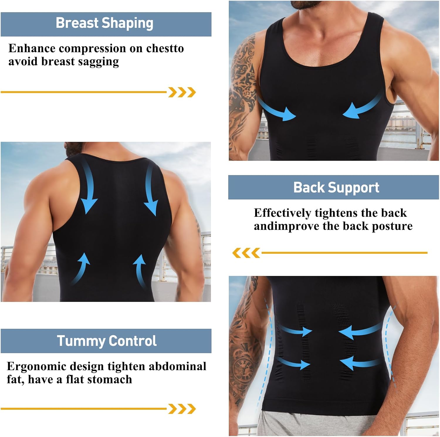 Detalle 2 de SLIMBELLE Body Shaper – elastyczny męski podkoszulek modelujący brzuch