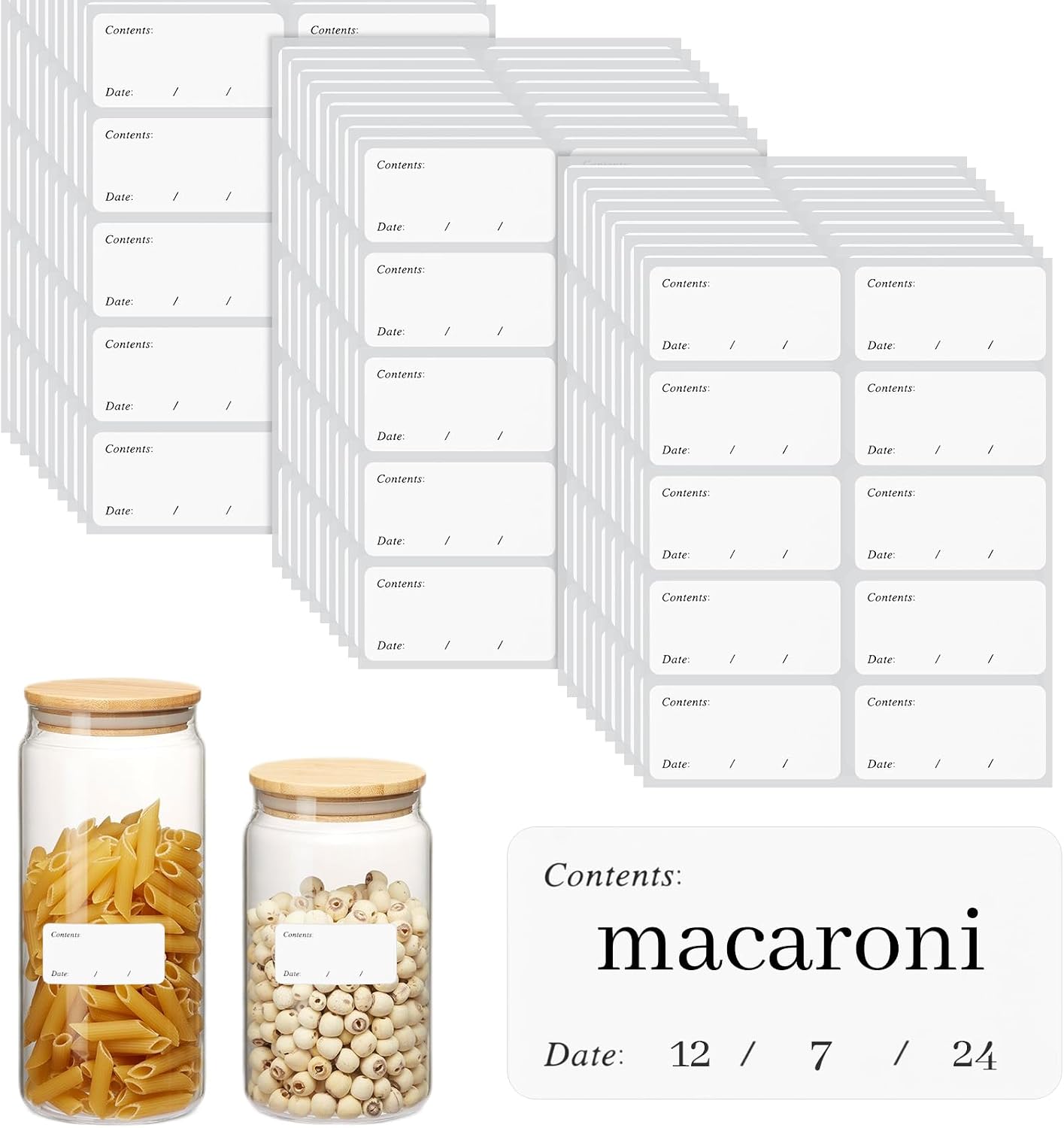 OFFCUP Etichette adesive bianche 600 pezzi per alimenti