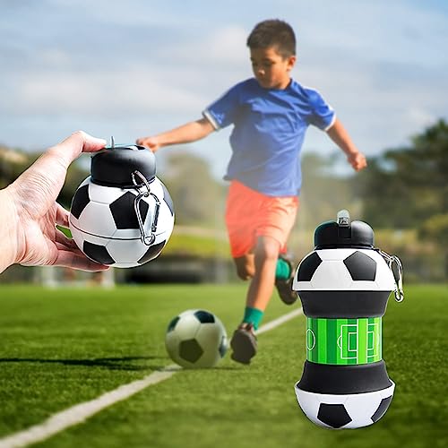 Thumbnail 2 de YverLand botella de agua plegable infantil tipo balón (sin BPA) para camping y regalos de fútbol