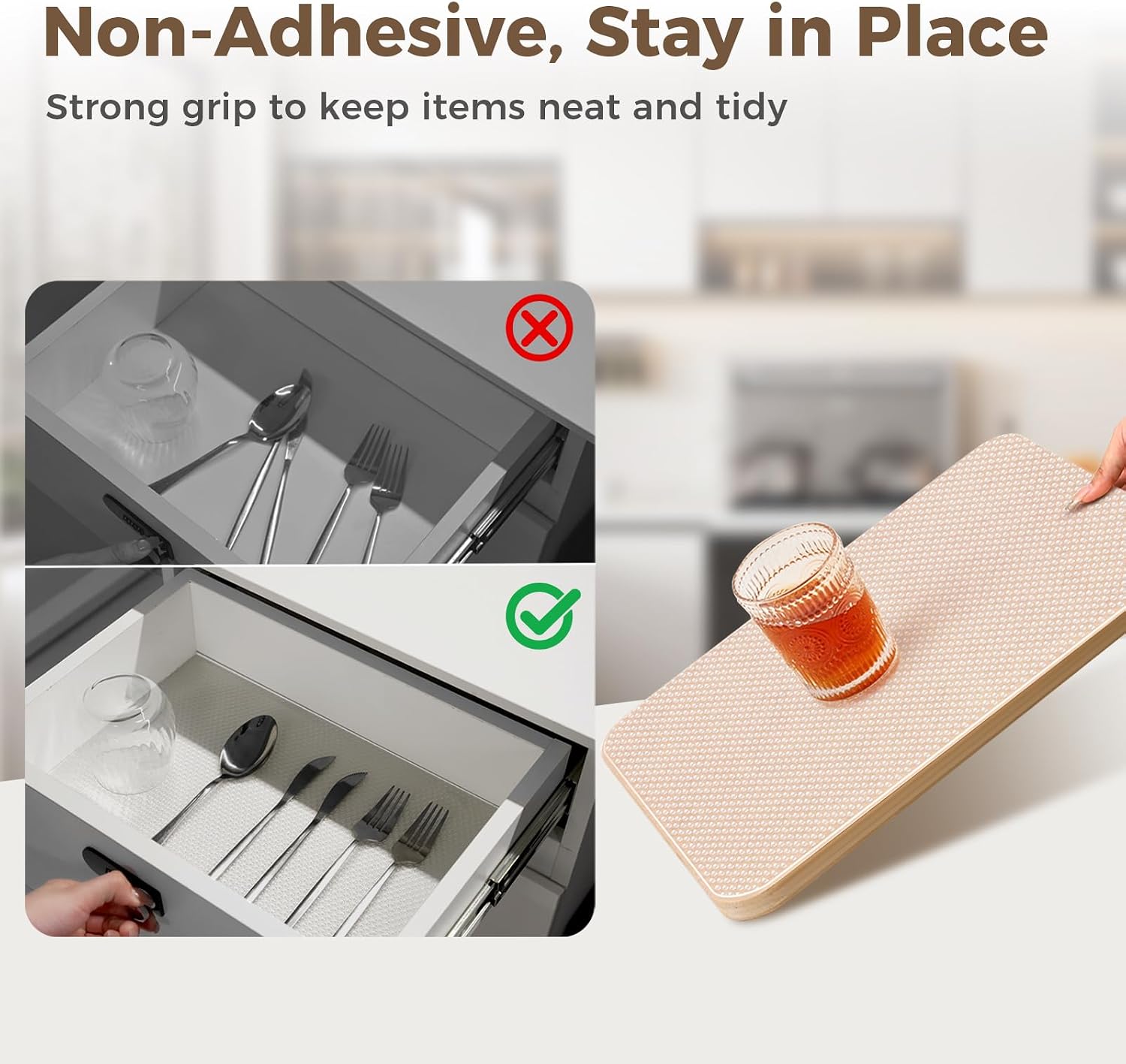 Detalle de Coavas Clear EVA Shelf Liner, 24" x 10ft, Non-Adhesive and Waterproof