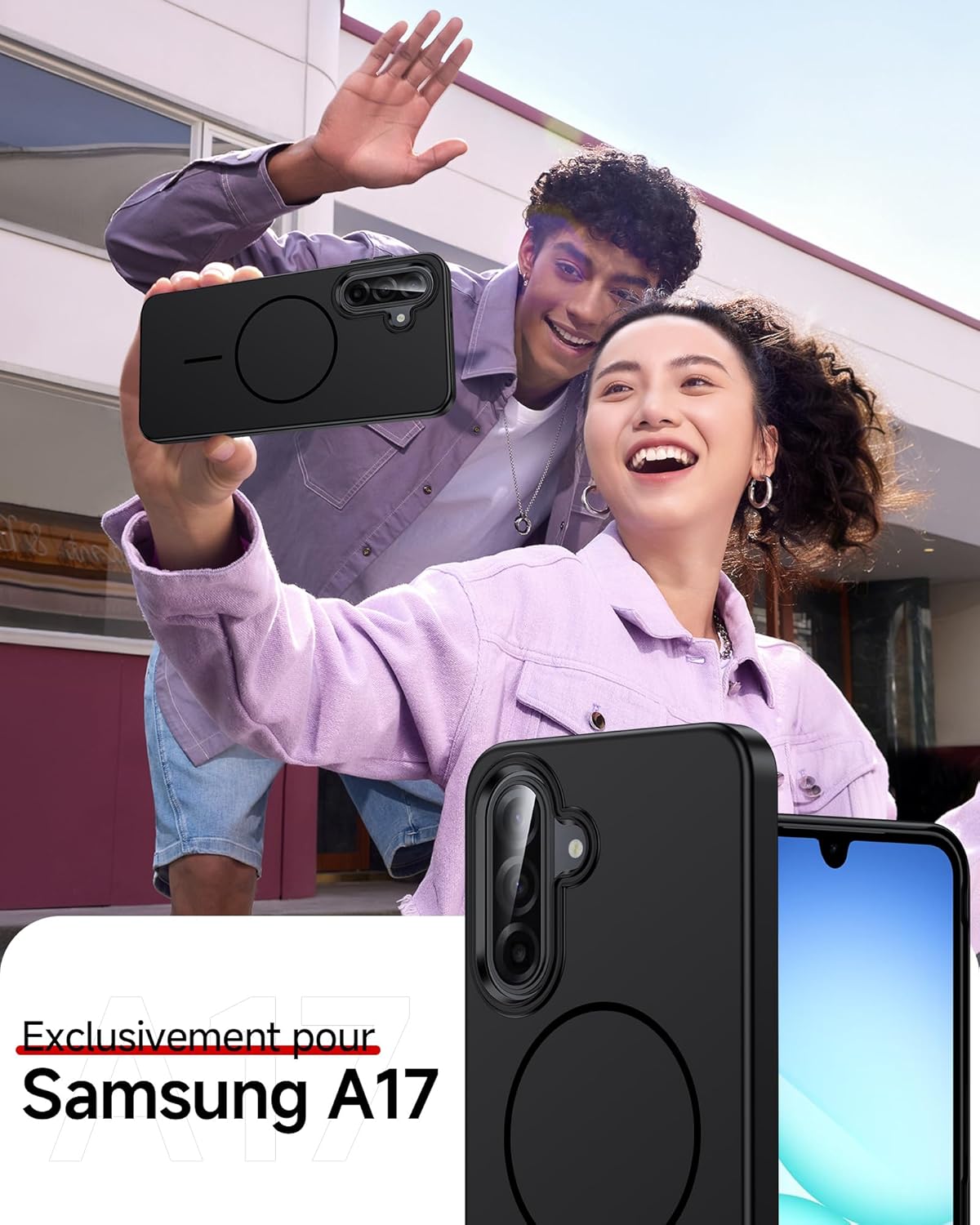 Thumbnail 4 de LeYi Coque Magnétique pour Samsung Galaxy A17 / A26 5G – 2 Verre Trempé, MagSafe, Noir