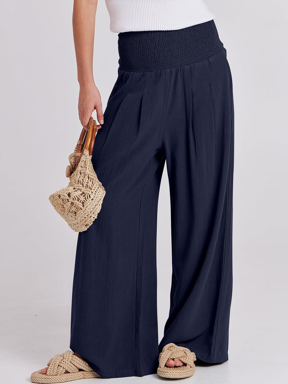 Thumbnail 1 de ANRABESS Linen Palazzo Pants High Waist 2026