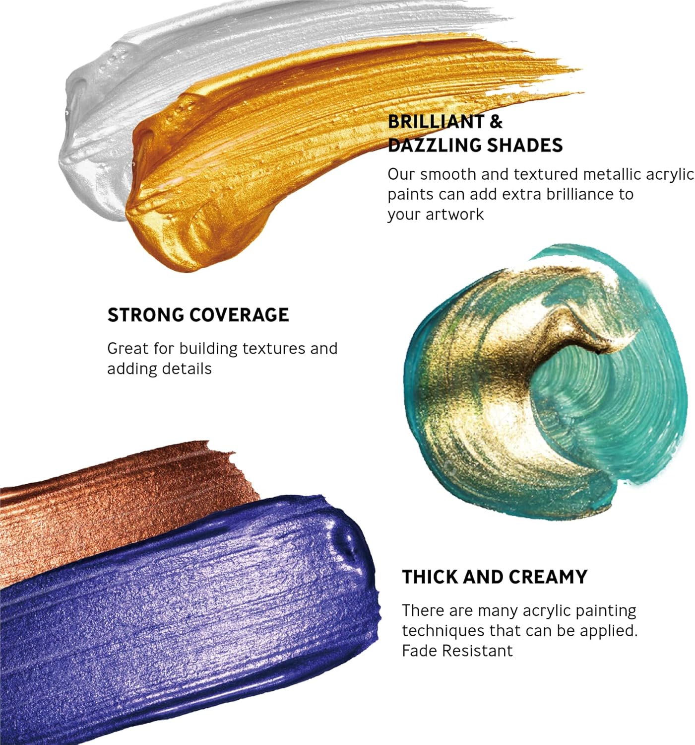 Thumbnail 3 de Peinture Acrylique Métallique INK LAB - Kit 24 tubes 12ml, pigments riches et finitions brillantes