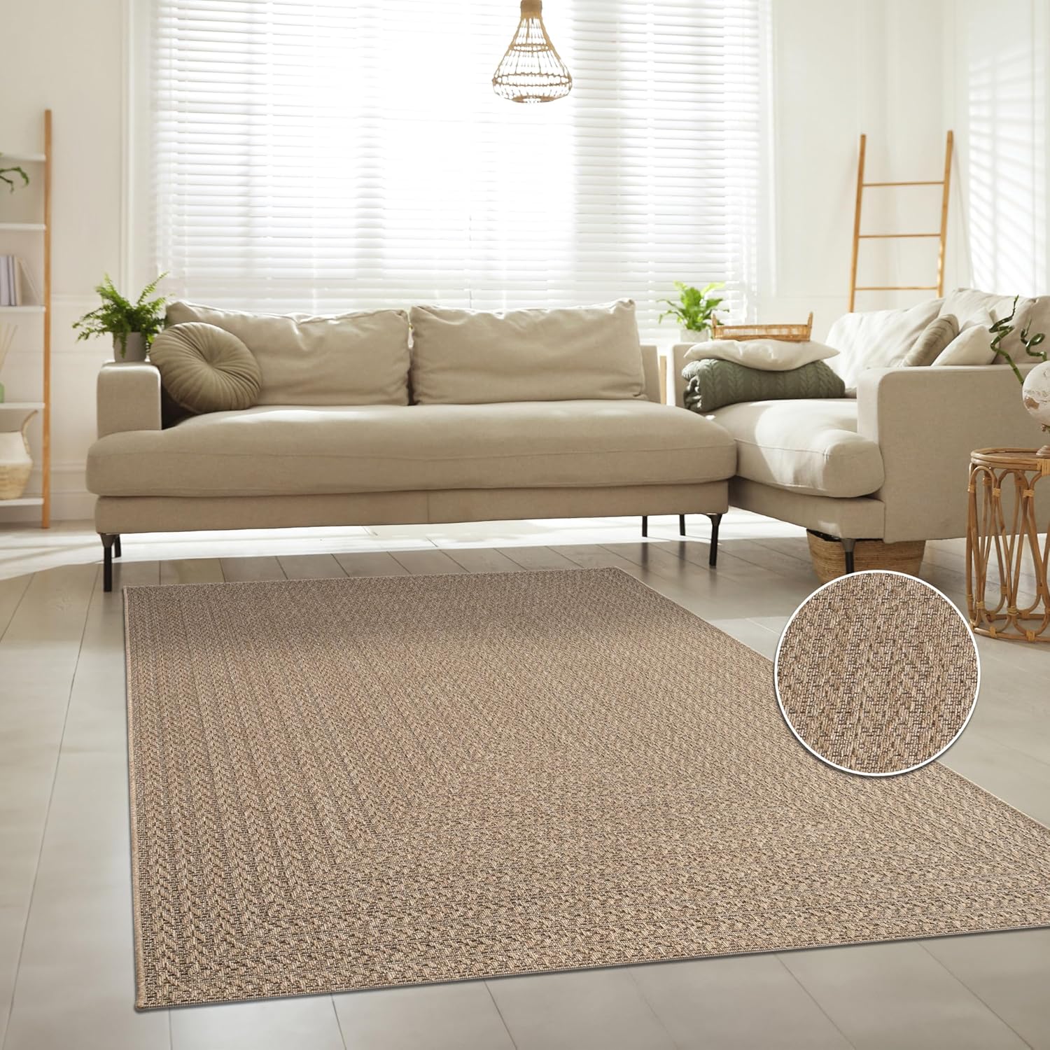 Thumbnail 1 de Paco Home Indoor-Outdoor Teppich (240x340 cm) im Jute-Look – beige 3, robust & wetterfest