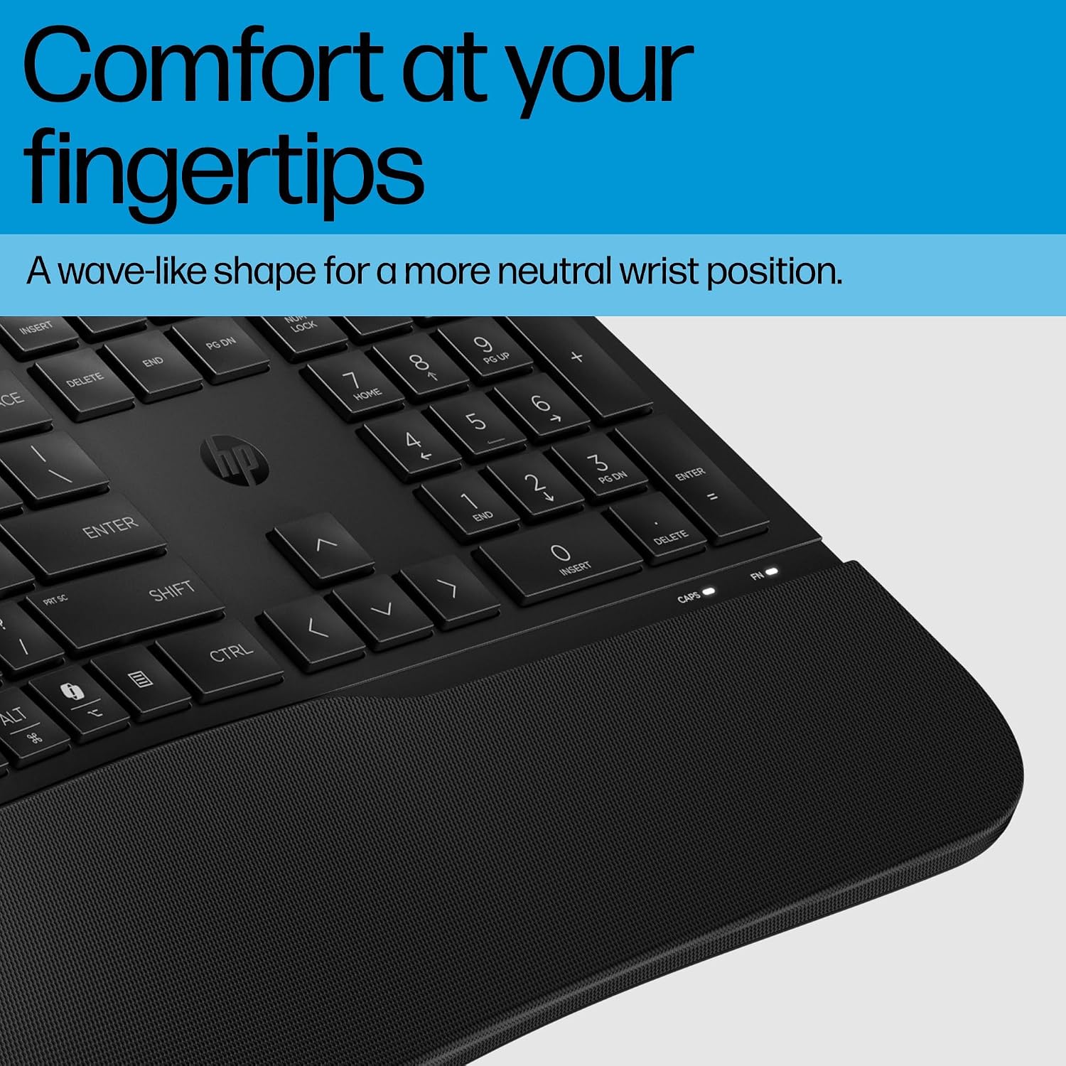 Detalle de HP 480 Comfort Wired Keyboard with Adjustable Typing Angles and 23 Programmable Keys