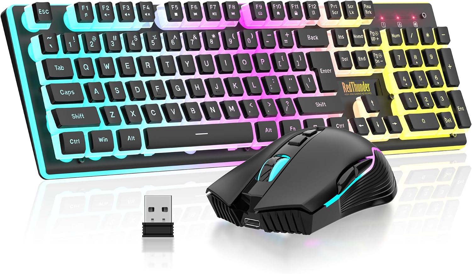Detalle de RedThunder wireless gaming keyboard and mouse combo, 3800mAh
