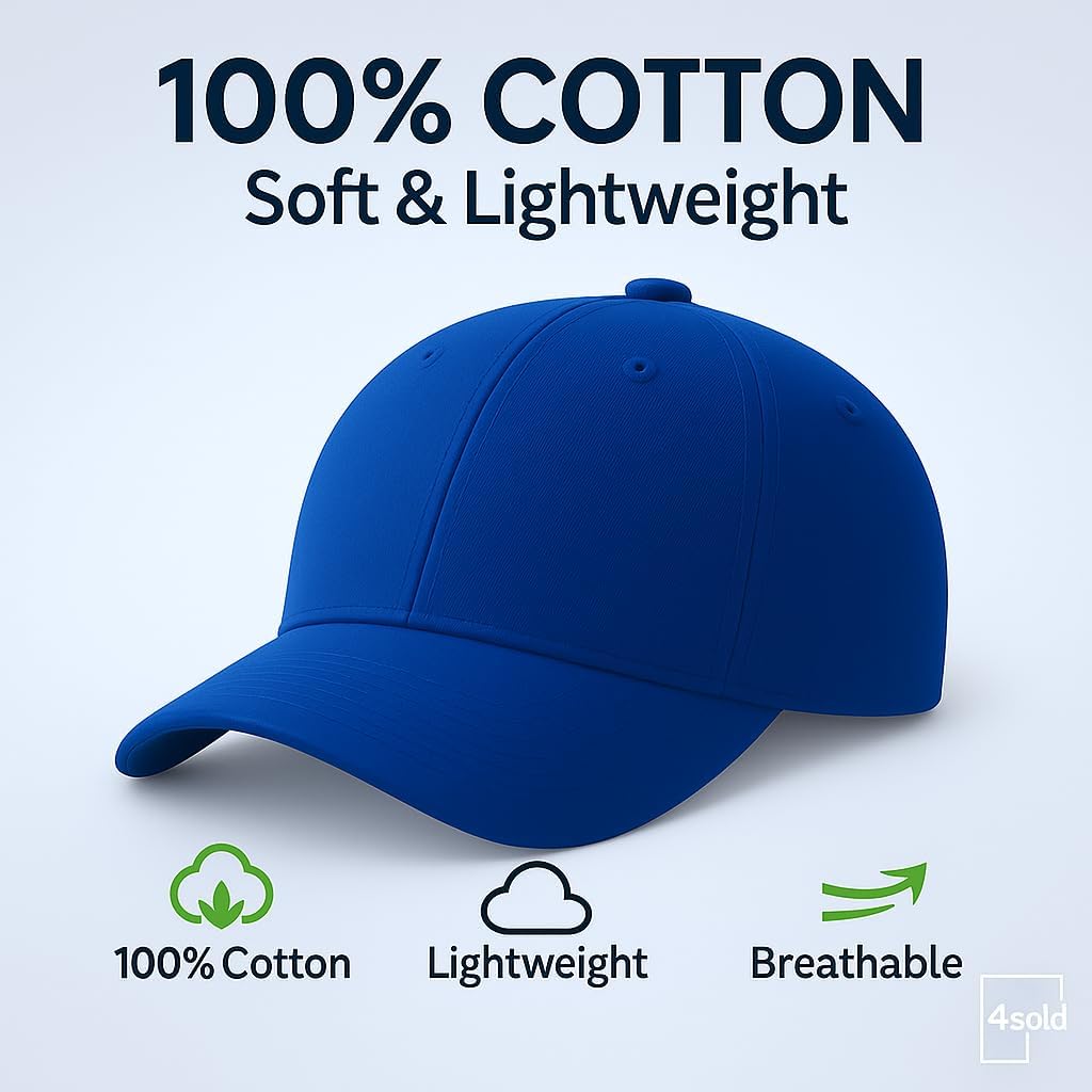Detalle de 4sold 100% Cotton Baseball Cap – Polo Style, Unisex