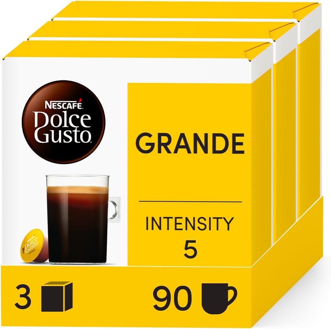 Detalle de NESCAFÉ Dolce Gusto Grande – Café Capsule Intensité 5 – Arabica & Robusta – 90 capsules (3 boîtes x 30)