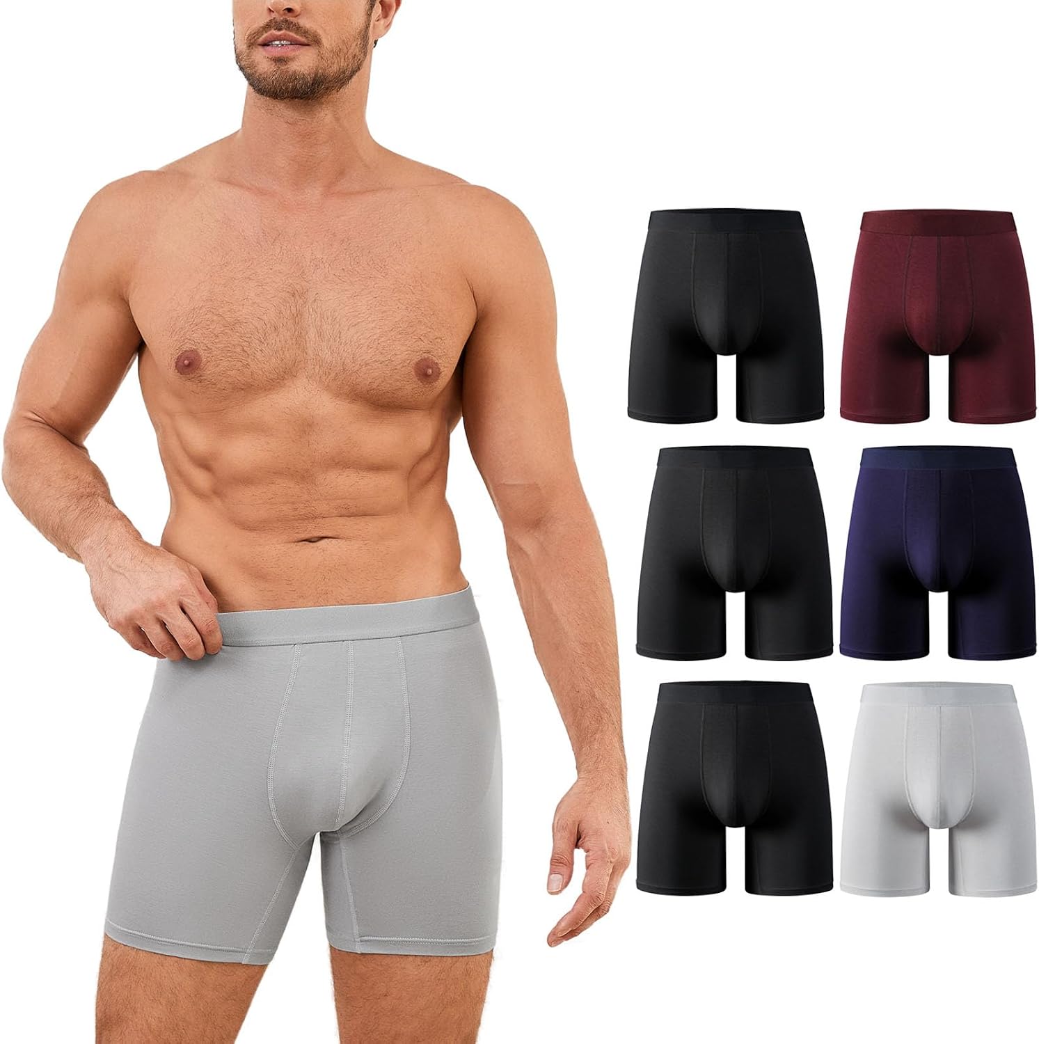 Detalle de PUTUO Calzoncillos bóxer bambú pack 6 M-XXL