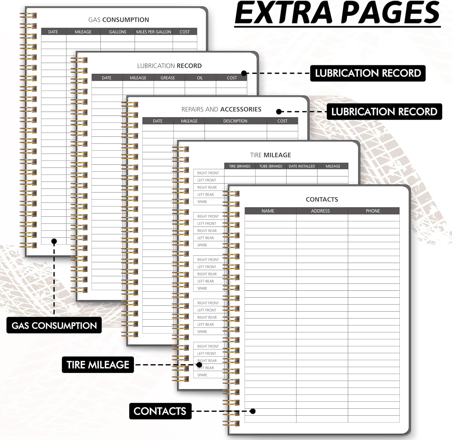 Thumbnail 4 de Auto Mileage Log Book 5.9" x 8.6" 📔