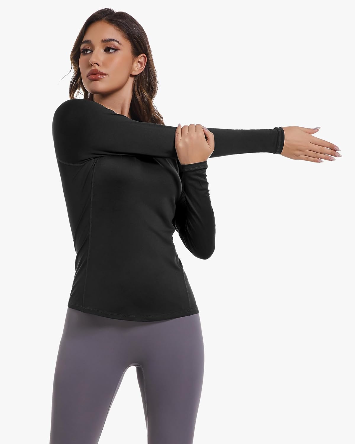 Thumbnail 2 de Women's Long Sleeve Compression Shirts: 4-Pack Performance Tops for All-Season Workouts