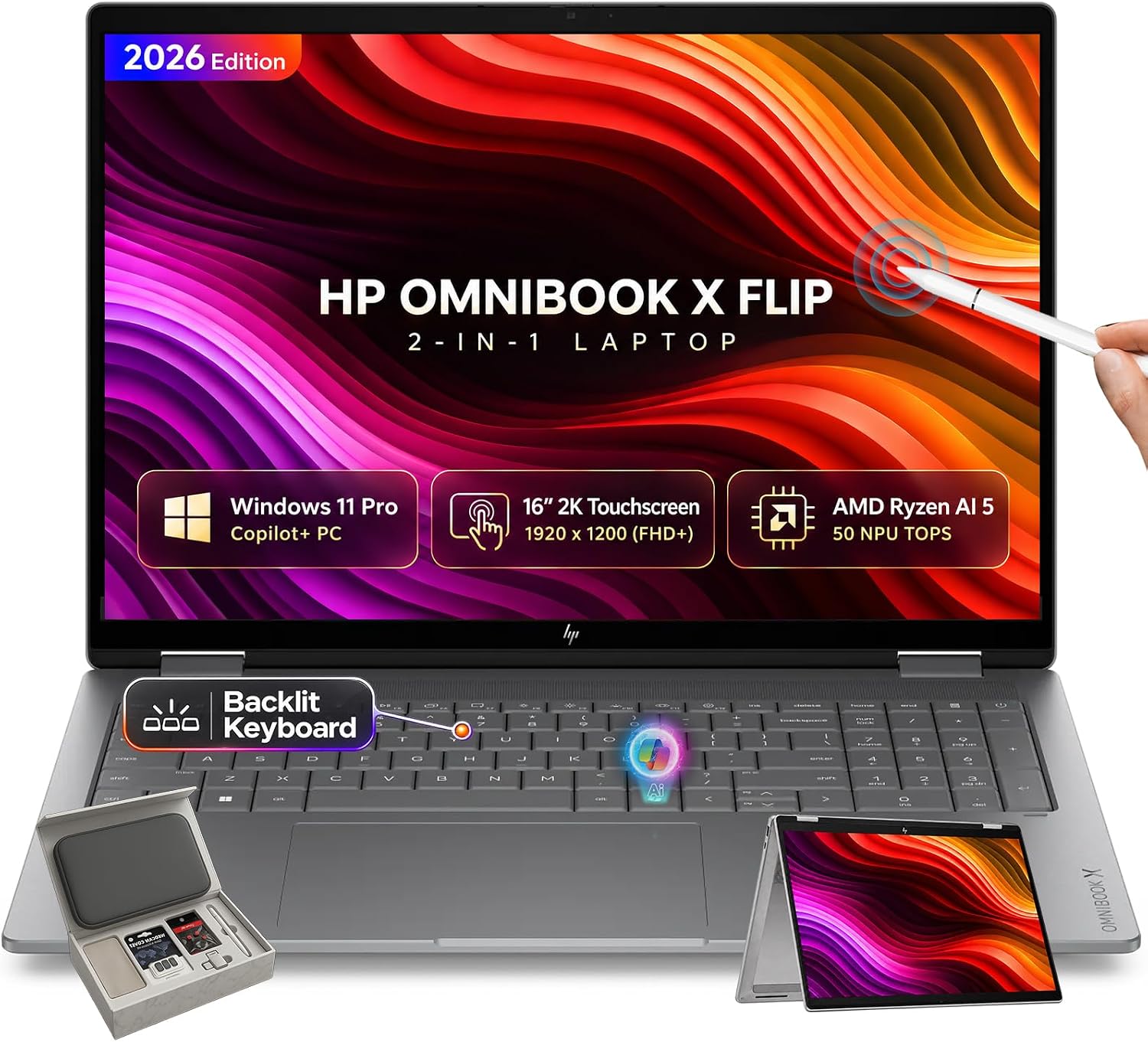 Detalle de HP 2-in-1 laptop, 16-inch