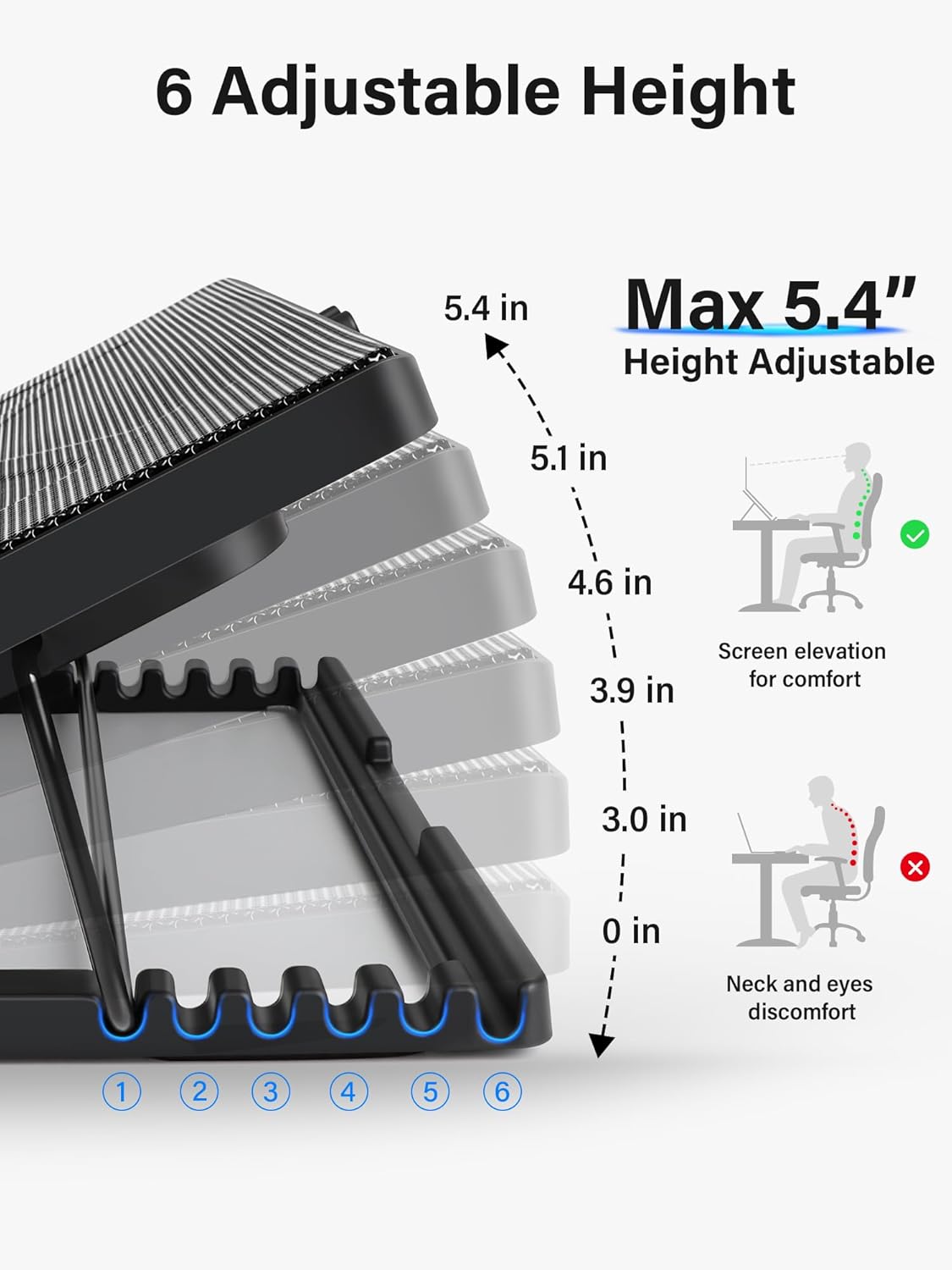 Detalle de Kootek Laptop Cooling Pad 5 Fans