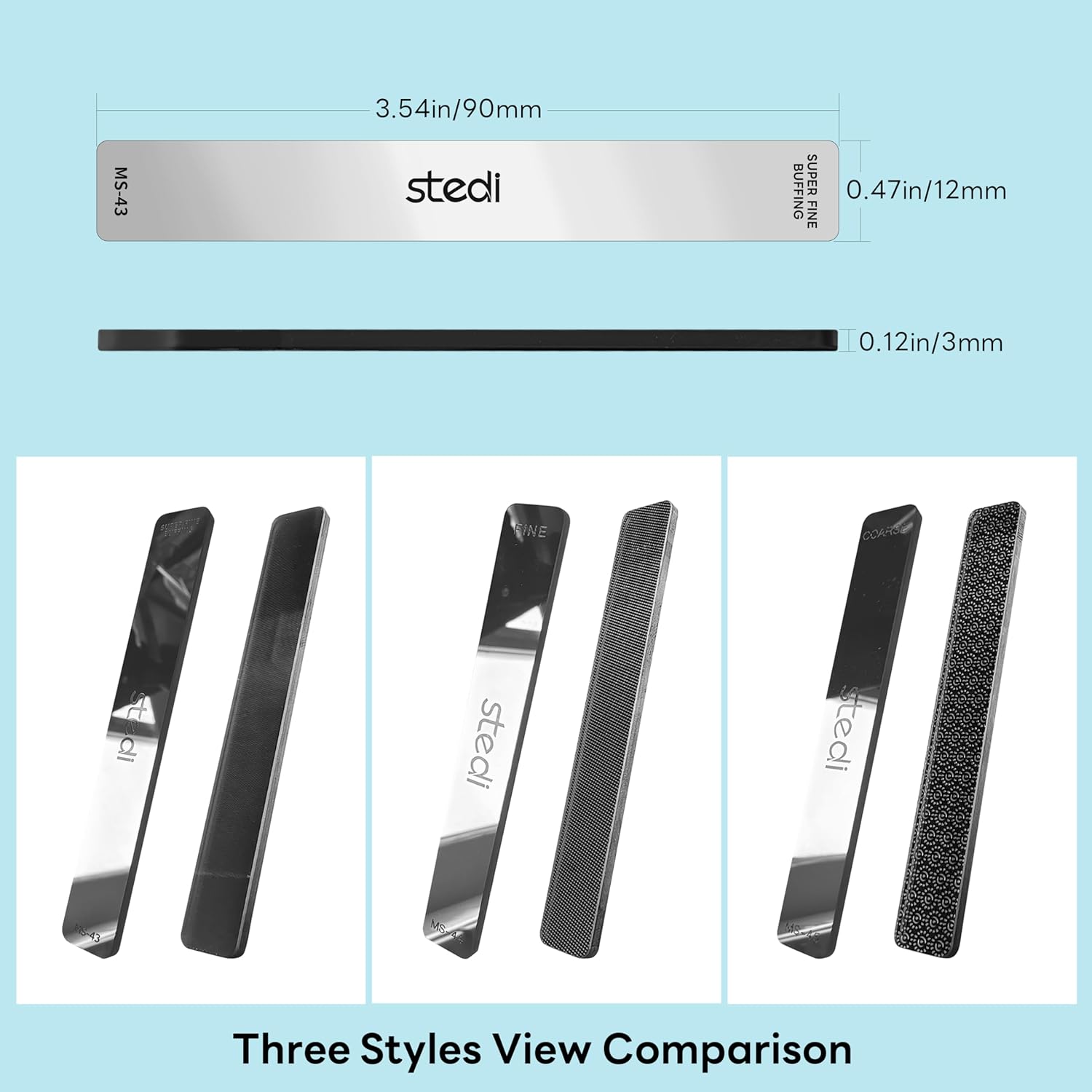 Detalle 2 de Stedi Hobby set di 3 utensili per lucidare il vetro, grane 320-400 / 400-600 / 10000 (3 pezzi)