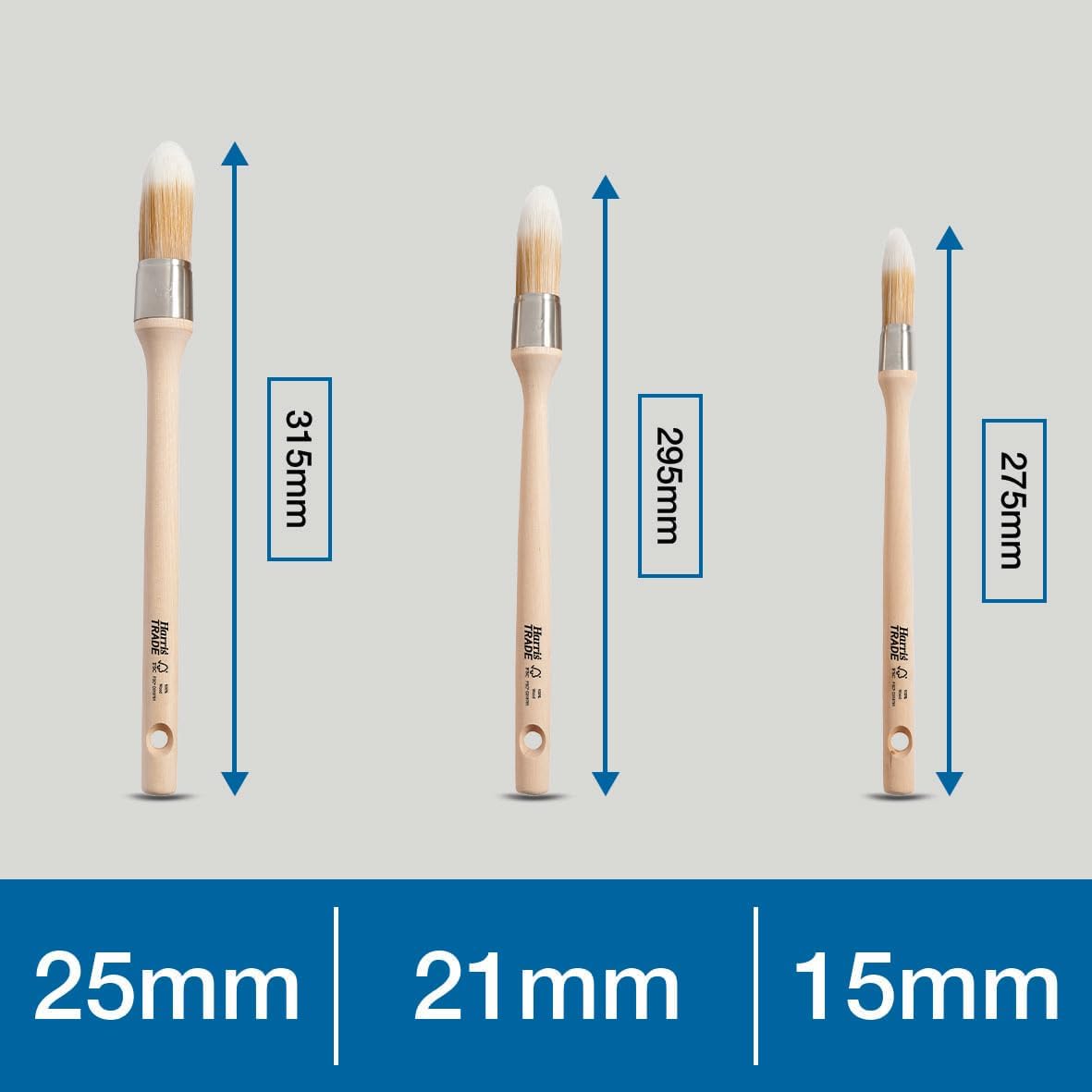 Detalle 2 de Harris Trade Round Sash Brushes 3 Pack