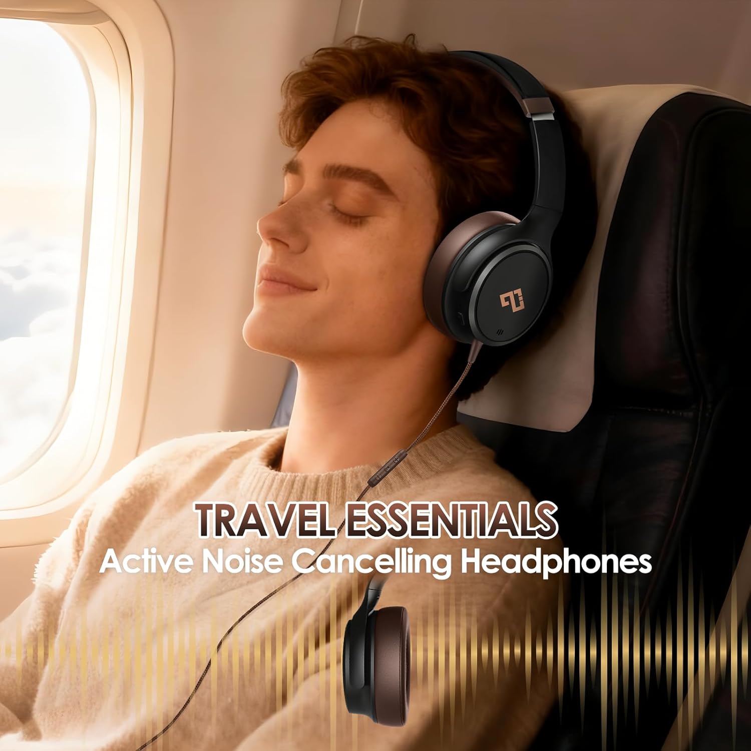 Detalle 2 de USB-C Headphones Wired Over-Ear with 28dB ANC, Foldable, 195g, USB-C Connection