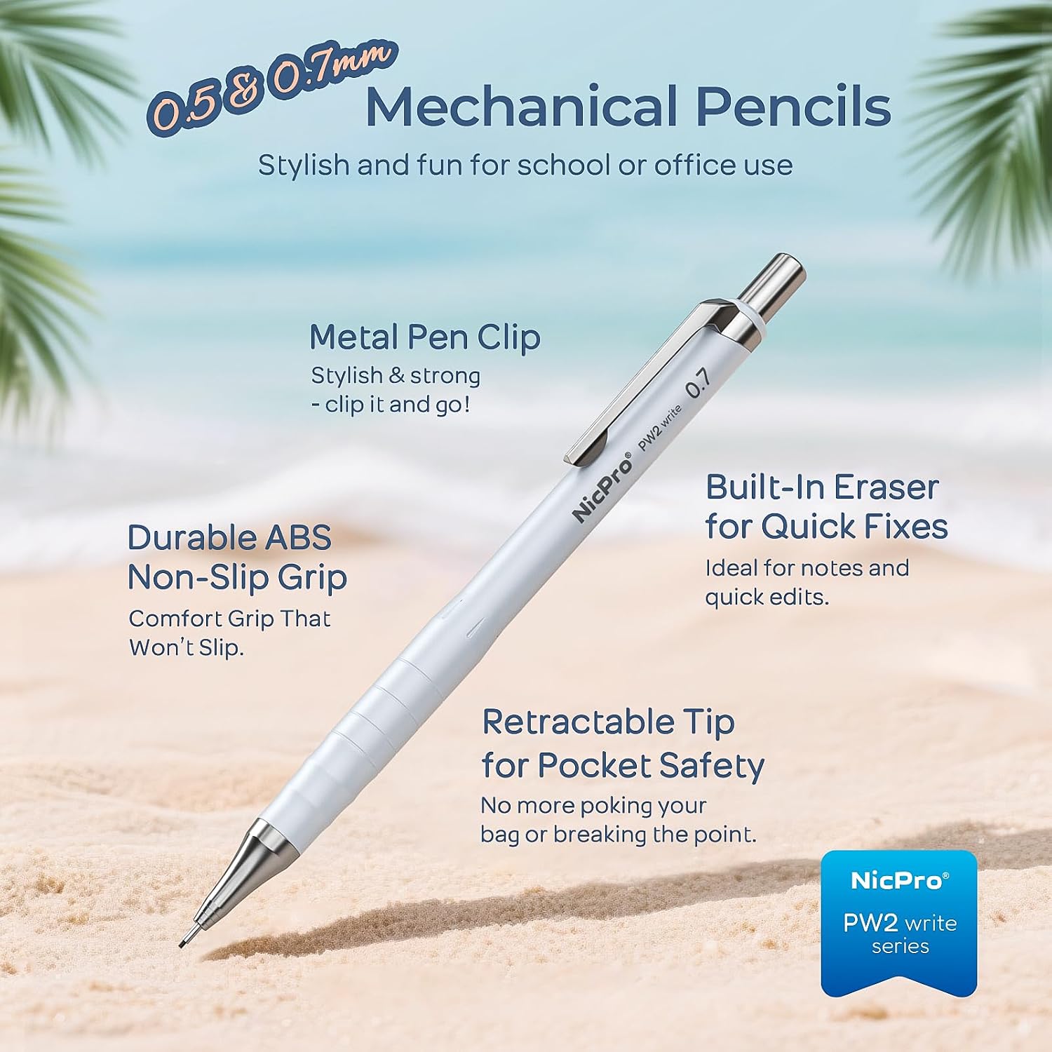 Detalle 2 de Nicpro Mechanical Pencil Set, 0.5 mm