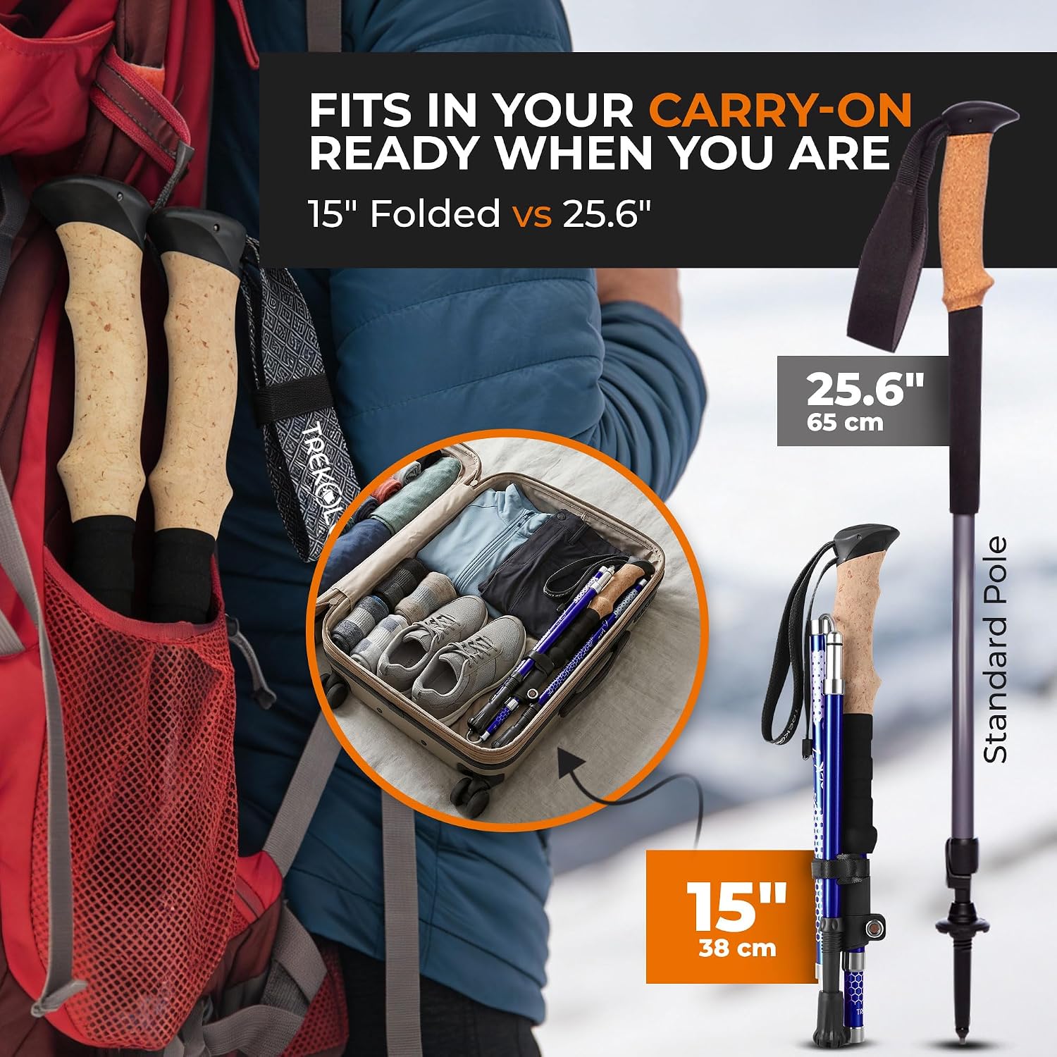 Detalle 2 de Trekology Trek-Z Collapsible Trekking Poles 100-120cm