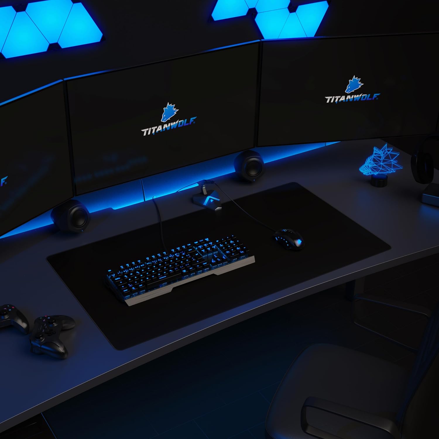 Detalle de Titanwolf XXXL Mauspad 900x500 mm (90x50 cm) – Gaming Mousepad für präzise Steuerung, mit rutschfester Gummibeschichtung