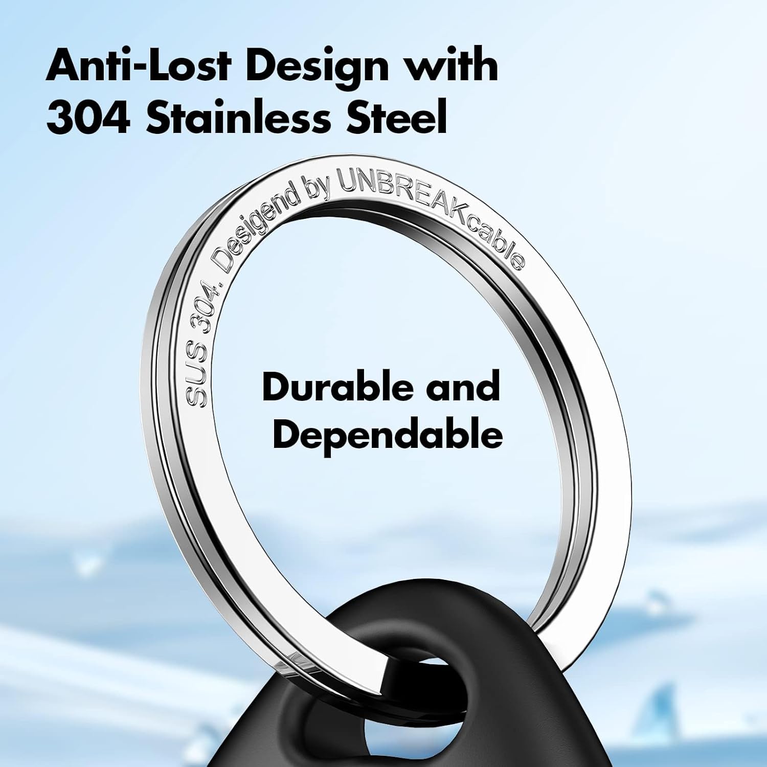 Thumbnail 2 de UNBREAKcable AirTag Holder 4-Pack: Tight Fit, Durable TPU Protection with 304 Stainless Steel Key Ring