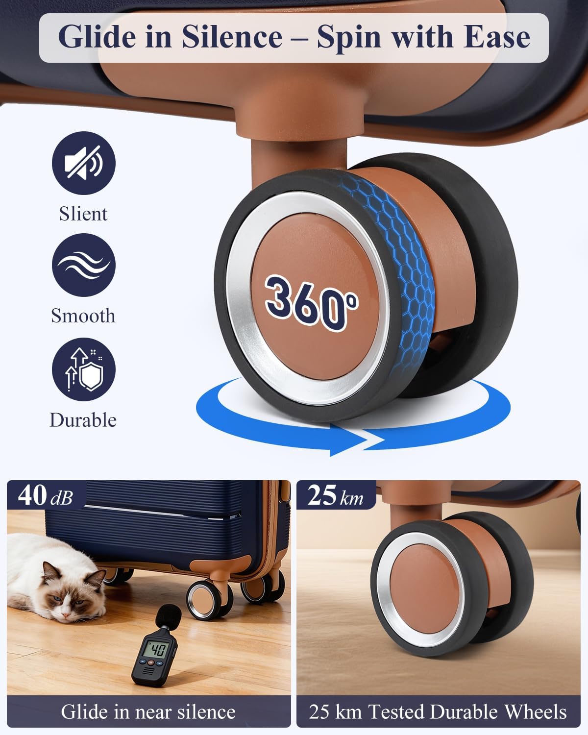 Thumbnail 2 de British Traveller 24" Medium Lightweight Polypropylene Suitcase with TSA Lock and 4 Wheels